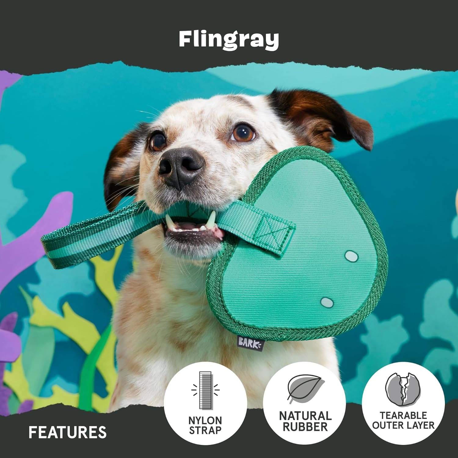 image:imageBARK Sun Power Tug Rope Toy for Dogs amp Puppies MediumFlingrayLarge