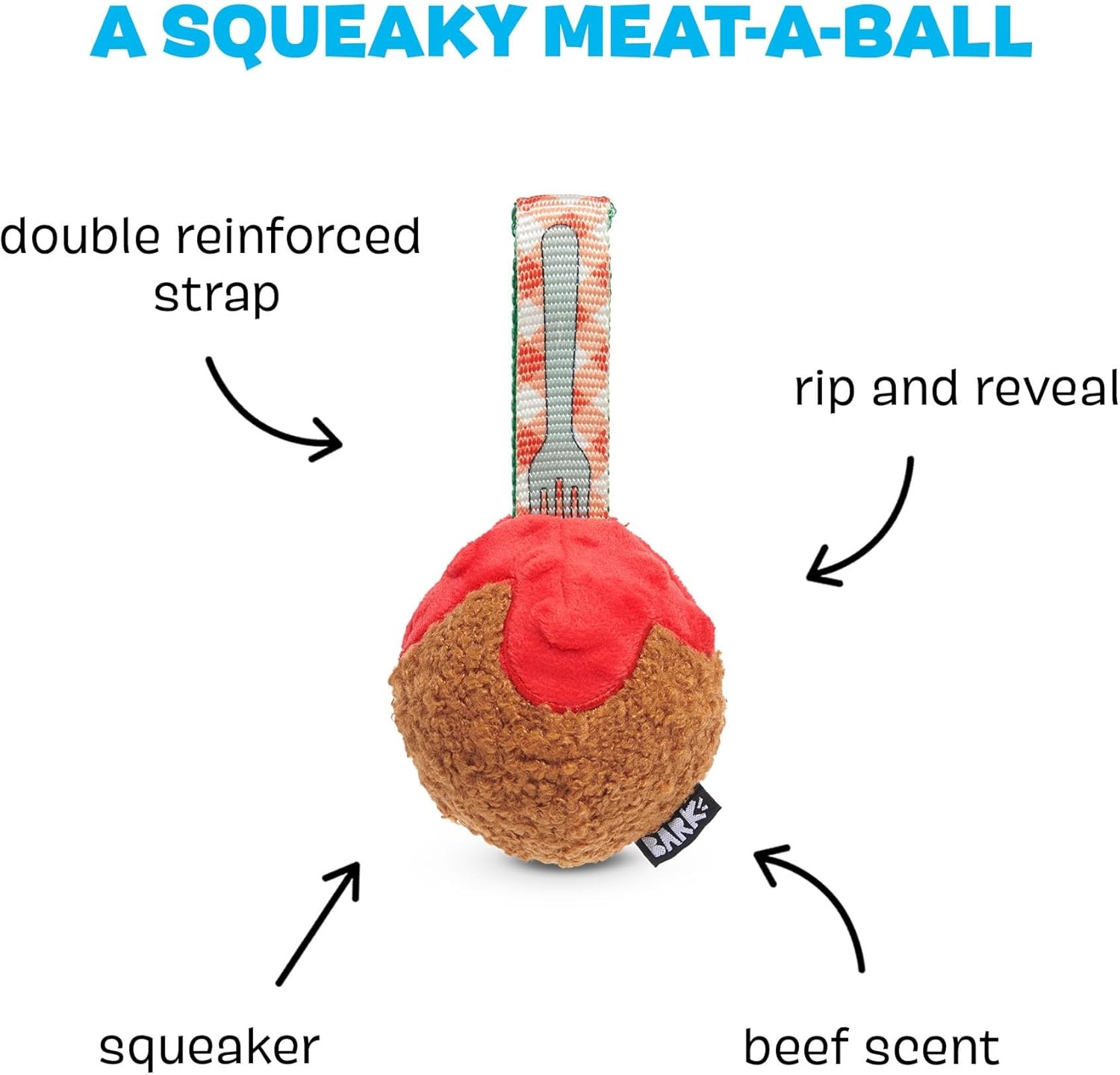 image:imageBARK Sun Power Tug Rope Toy for Dogs amp Puppies MediumMeatball Large
