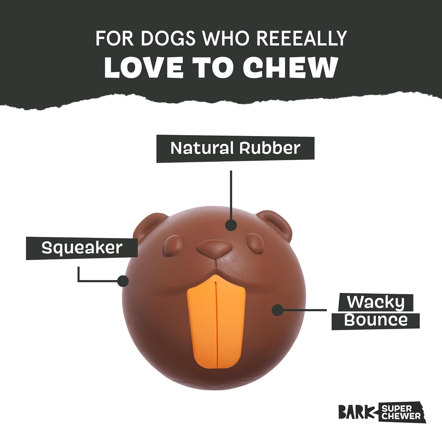 image:imageBarkbox Ruffberry Blast Dog Toy for Small Dogs Treat Dispensing Toy with Wacky Bounce and Perfect for Kibble or Favorite TreatsRicochet The Nutria