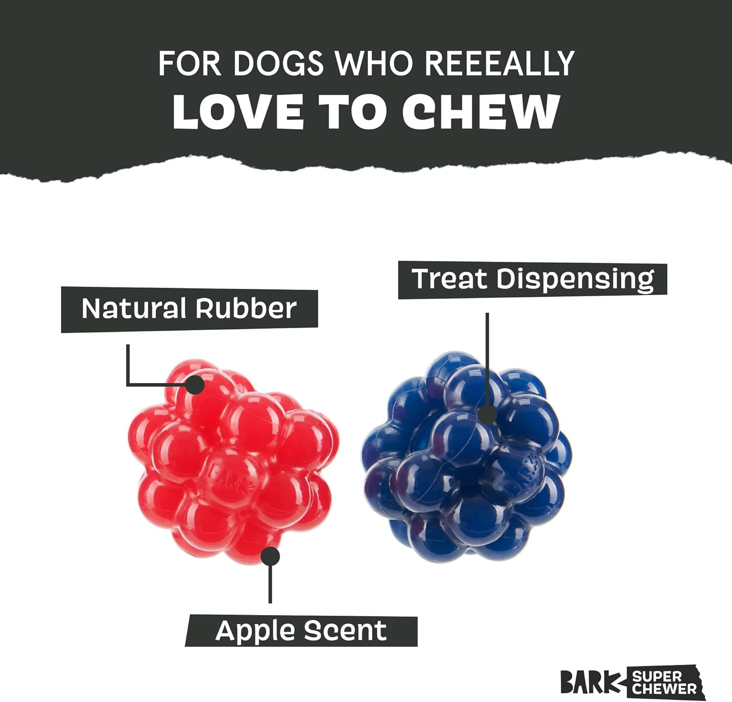 image:imageBarkbox Ruffberry Blast Dog Toy for Small Dogs Treat Dispensing Toy with Wacky Bounce and Perfect for Kibble or Favorite TreatsRuffberry Blast