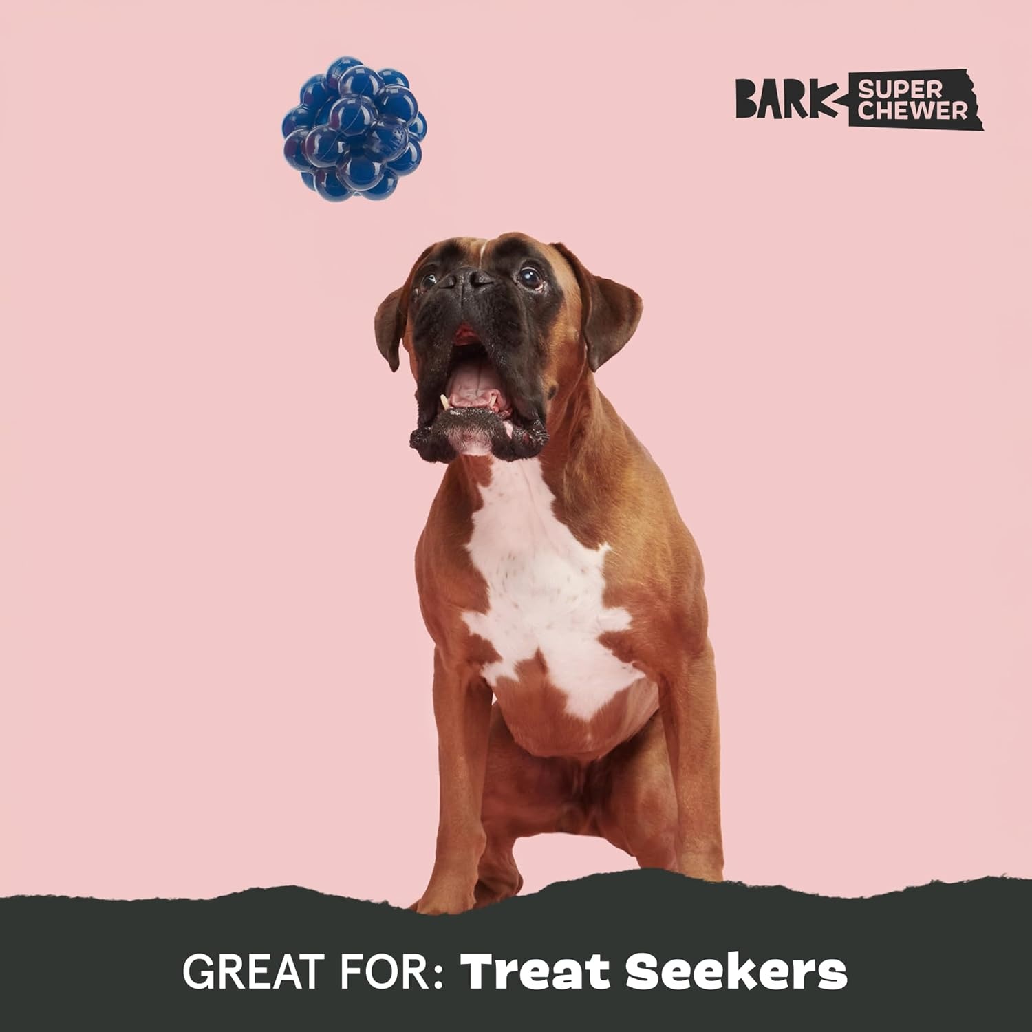 image:imageBarkbox Ruffberry Blast Dog Toy for Small Dogs Treat Dispensing Toy with Wacky Bounce and Perfect for Kibble or Favorite TreatsRuffberry Blast