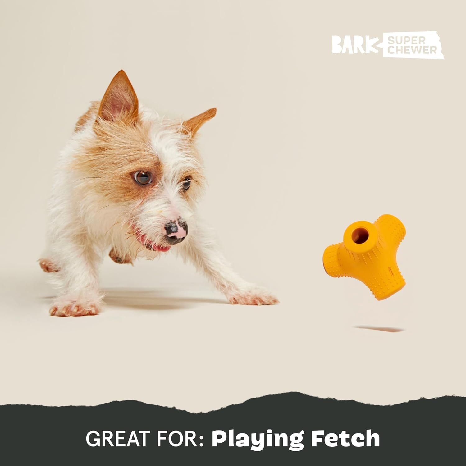 image:imageBarkbox Squash Dog Toy Natural Rubber Treat Dispensing Cream Scented amp Fun Wobble Design Dog Toy for Aggressive ChewersCoral Teef