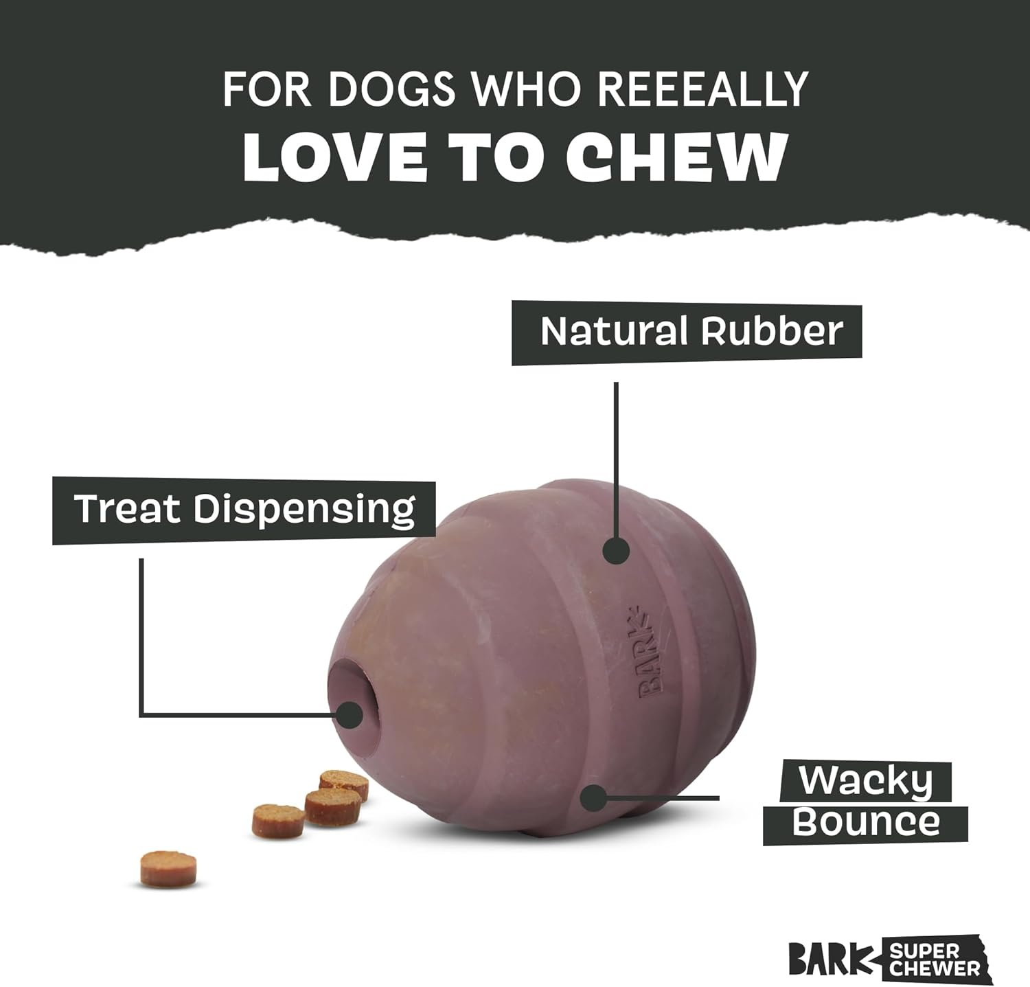 image:imageBarkbox Squash Dog Toy Natural Rubber Treat Dispensing Cream Scented amp Fun Wobble Design Dog Toy for Aggressive ChewersPine Cone