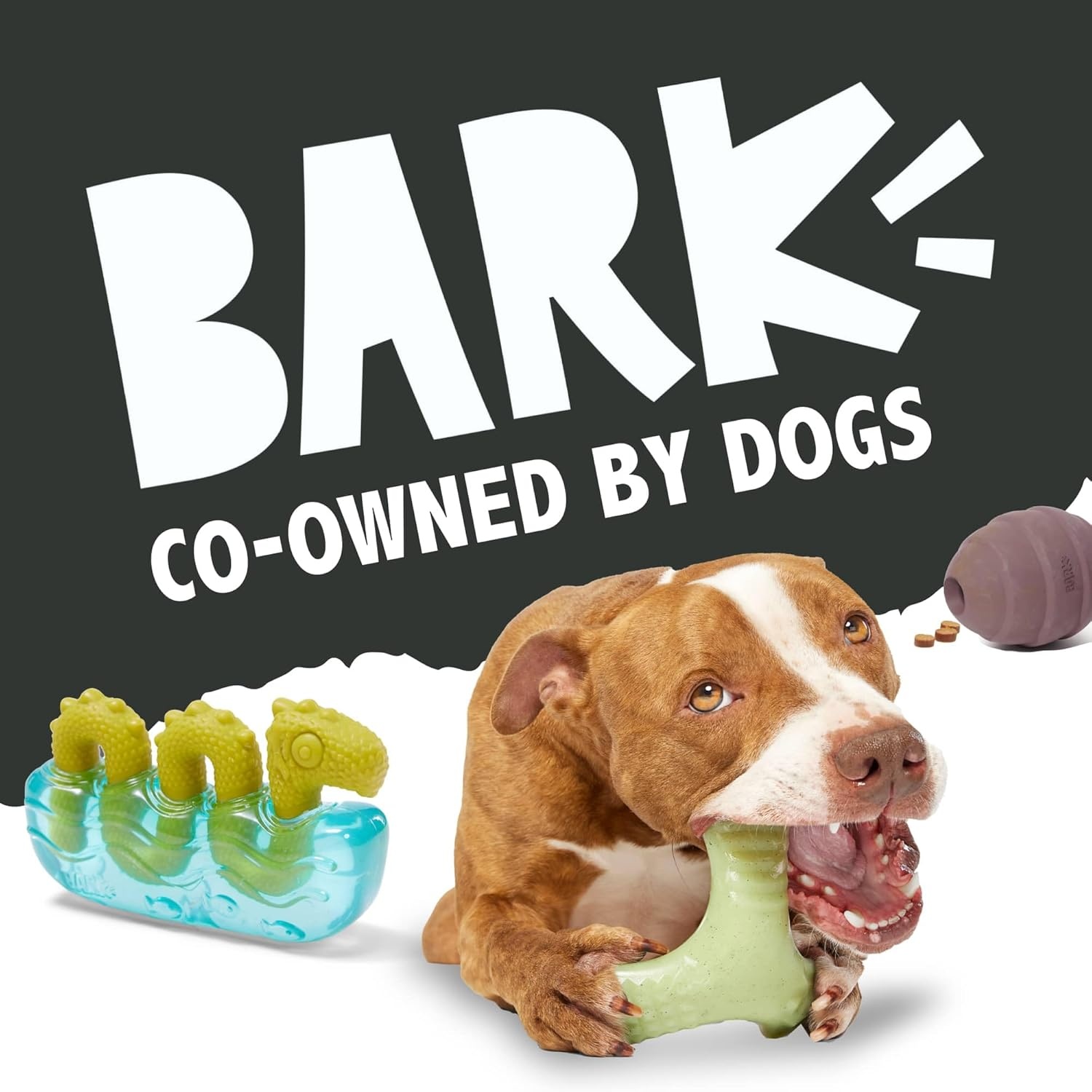 image:imageBarkbox Squash Dog Toy Natural Rubber Treat Dispensing Cream Scented amp Fun Wobble Design Dog Toy for Aggressive ChewersSquash