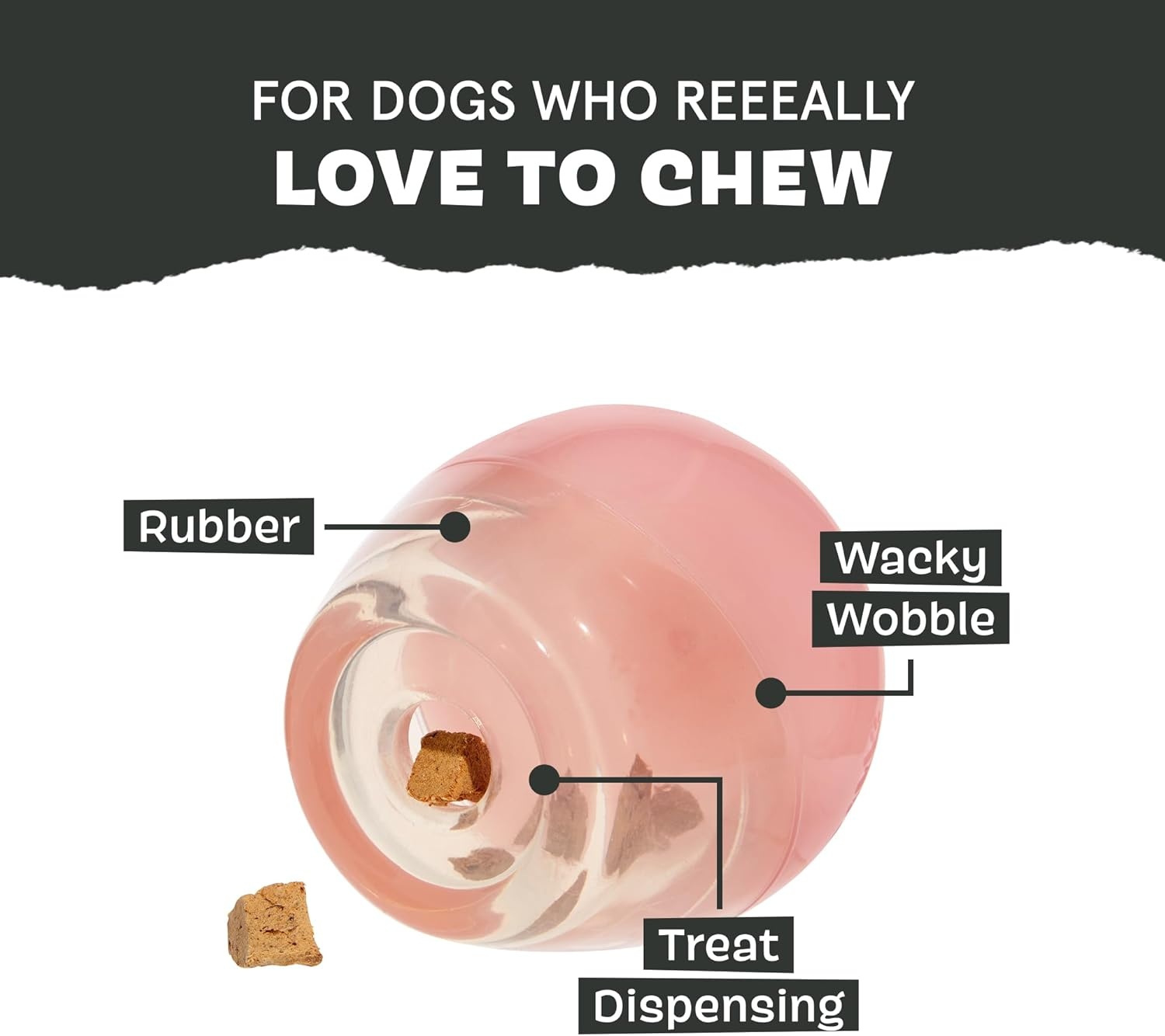 image:imageBarkbox Tipsy Ros Dog Toy for Aggressive Chewers Durable TreatDispensing Rubber Toy for Large Dogs Puppy Teething Toys amp Dog Toys to Keep Them BusyTipsy Ros