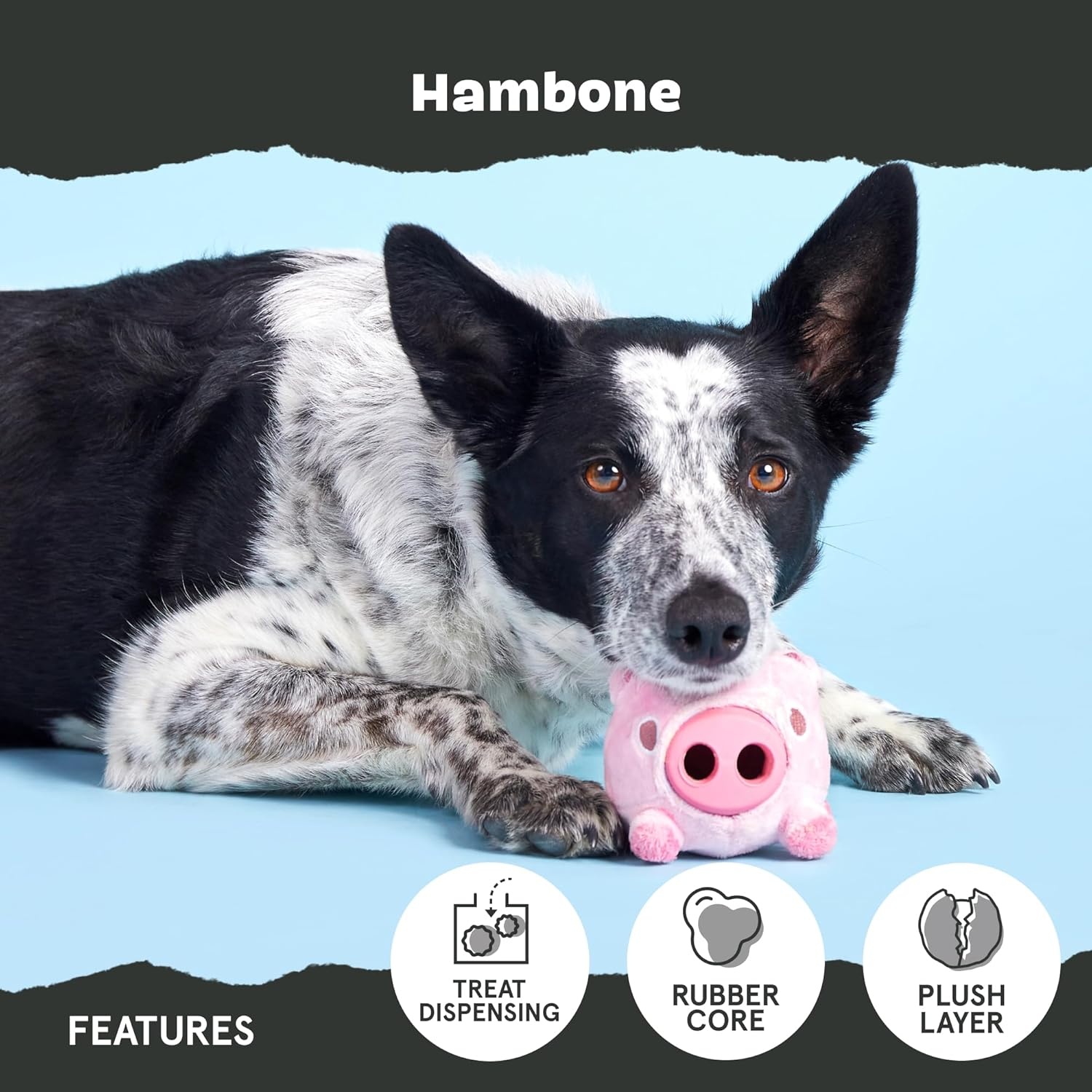 image:imageBarkbox Tipsy Toast Glass Treat Dispensing Dog Toys Puppy and Pet Toys for Medium to Large DogsHambone Super Chewer