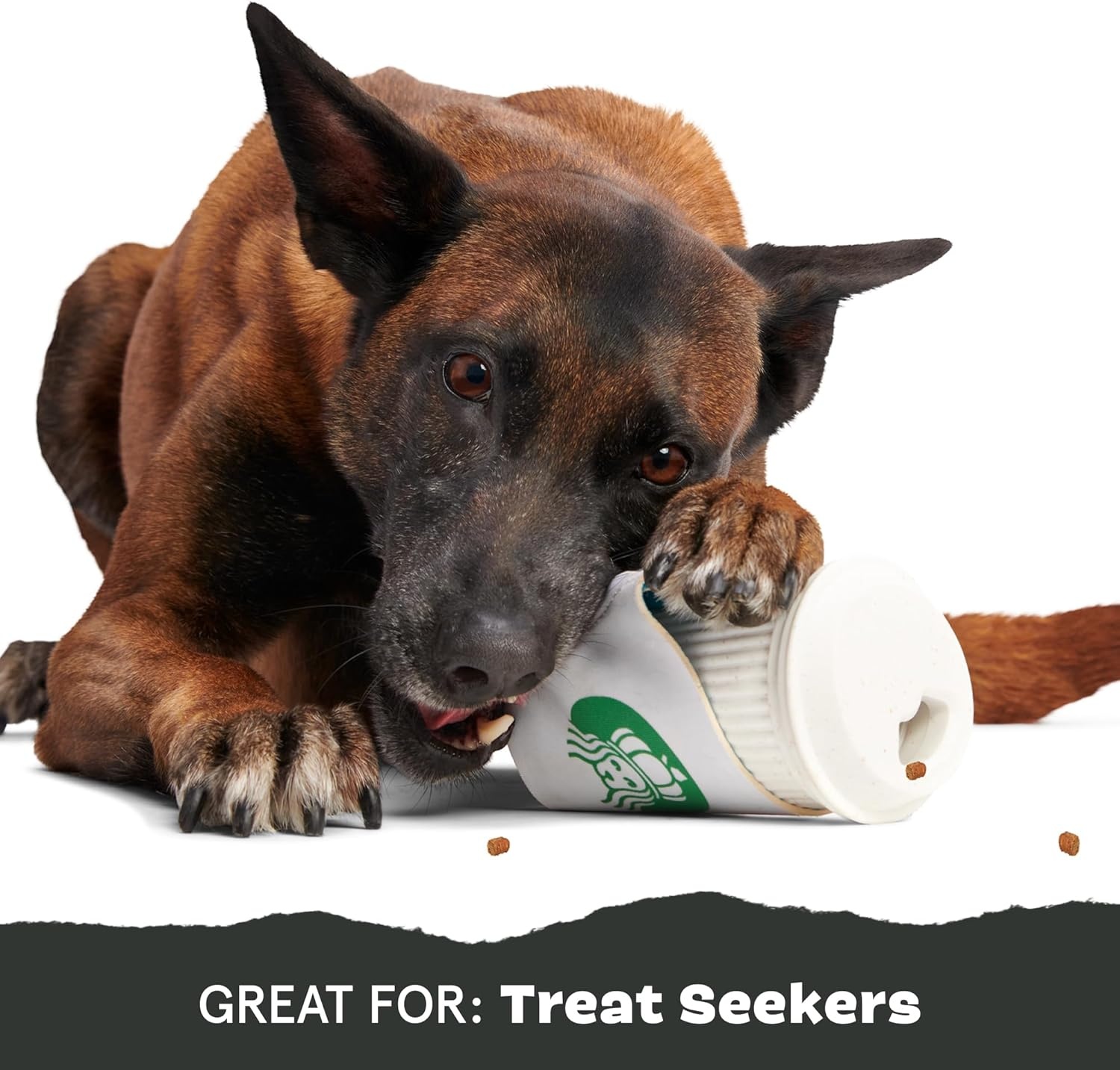 image:imageBarkbox Tipsy Toast Glass Treat Dispensing Dog Toys Puppy and Pet Toys for Medium to Large DogsPupkin Spice Latte