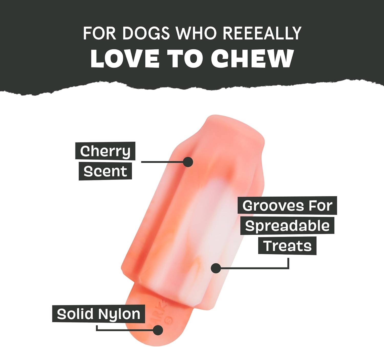 image:imageBarkbox Treat Meat Hot Dog Dog Toy BaconScented Rubber Chew Toy for Medium Dogs Durable Dog Toys for Aggressive Chewers amp Puppy Teething ToysCherry Blasto Pop