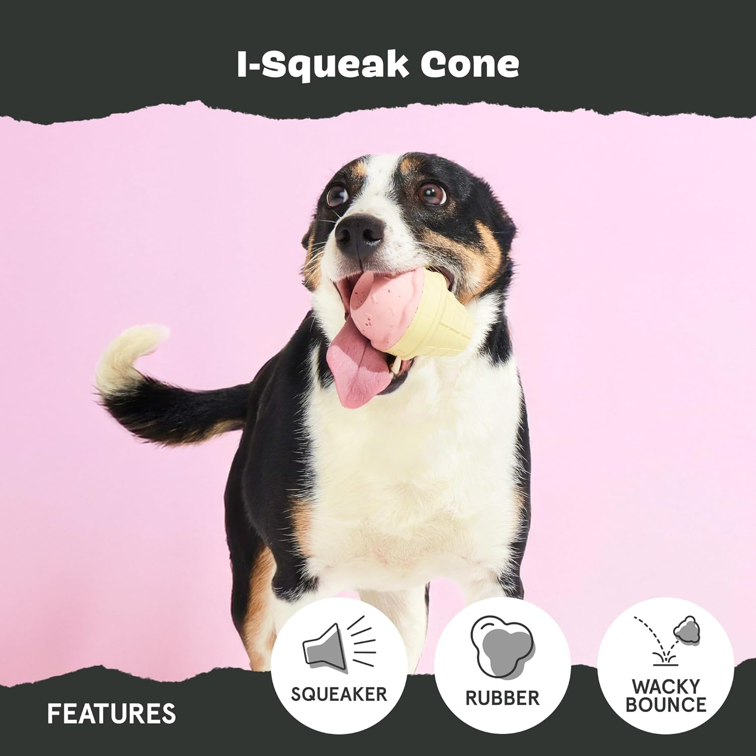 image:imageBarkbox Treat Meat Hot Dog Dog Toy BaconScented Rubber Chew Toy for Medium Dogs Durable Dog Toys for Aggressive Chewers amp Puppy Teething ToysISqueak Cone
