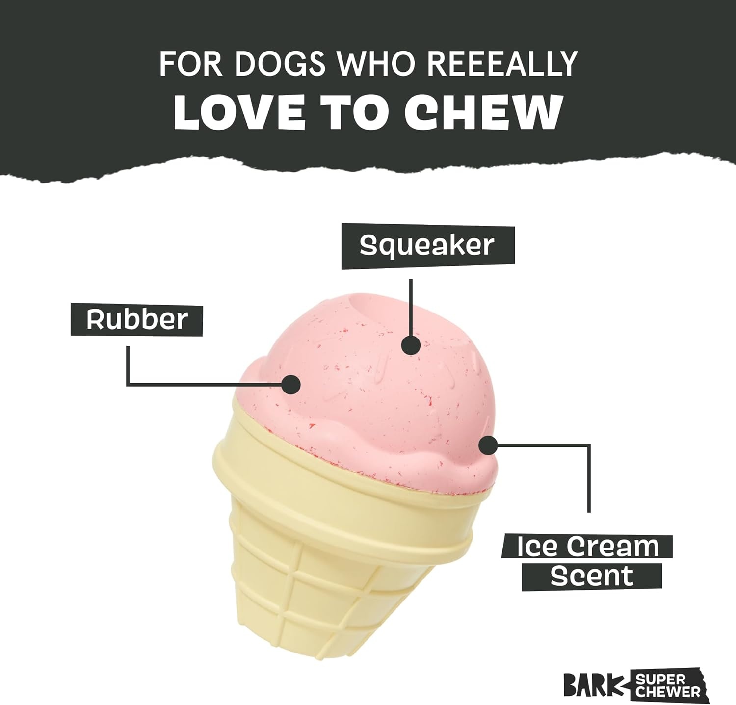image:imageBarkbox Treat Meat Hot Dog Dog Toy BaconScented Rubber Chew Toy for Medium Dogs Durable Dog Toys for Aggressive Chewers amp Puppy Teething ToysISqueak Cone