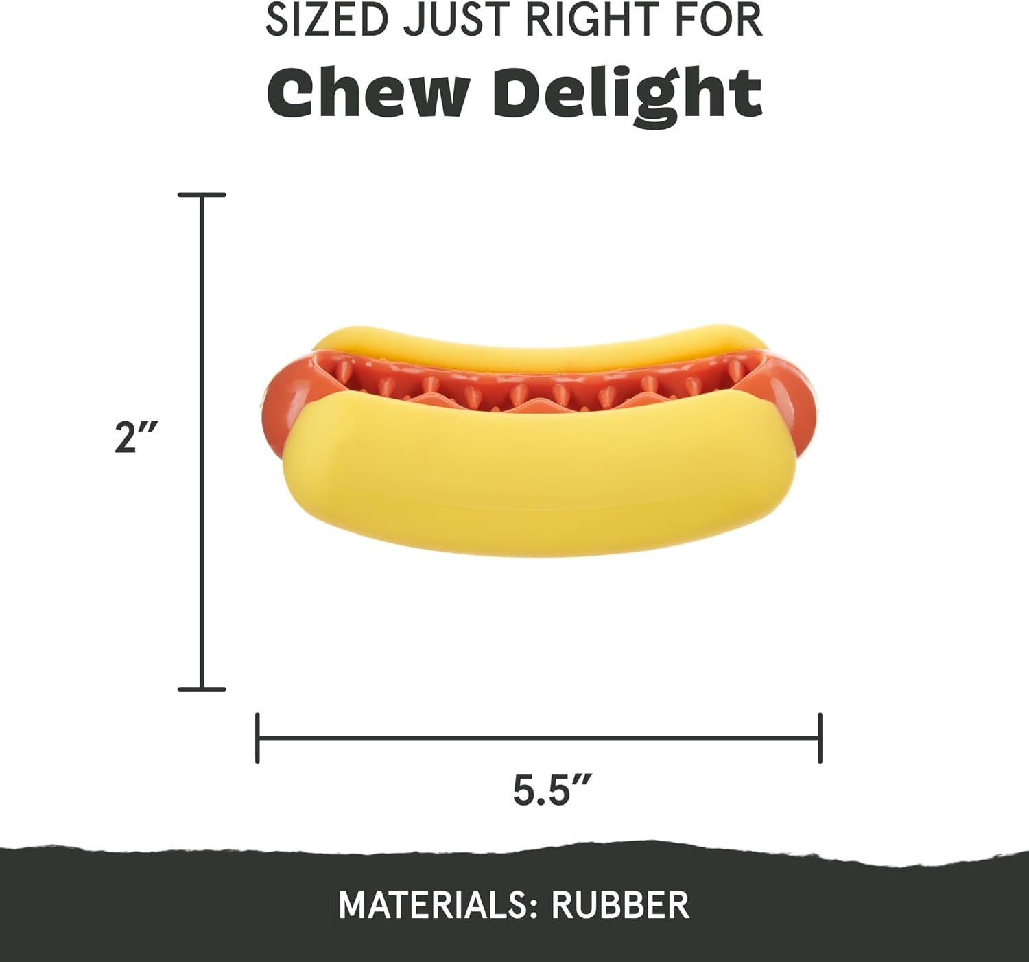 image:imageBarkbox Treat Meat Hot Dog Dog Toy BaconScented Rubber Chew Toy for Medium Dogs Durable Dog Toys for Aggressive Chewers amp Puppy Teething ToysTreat Meat Hot Dog