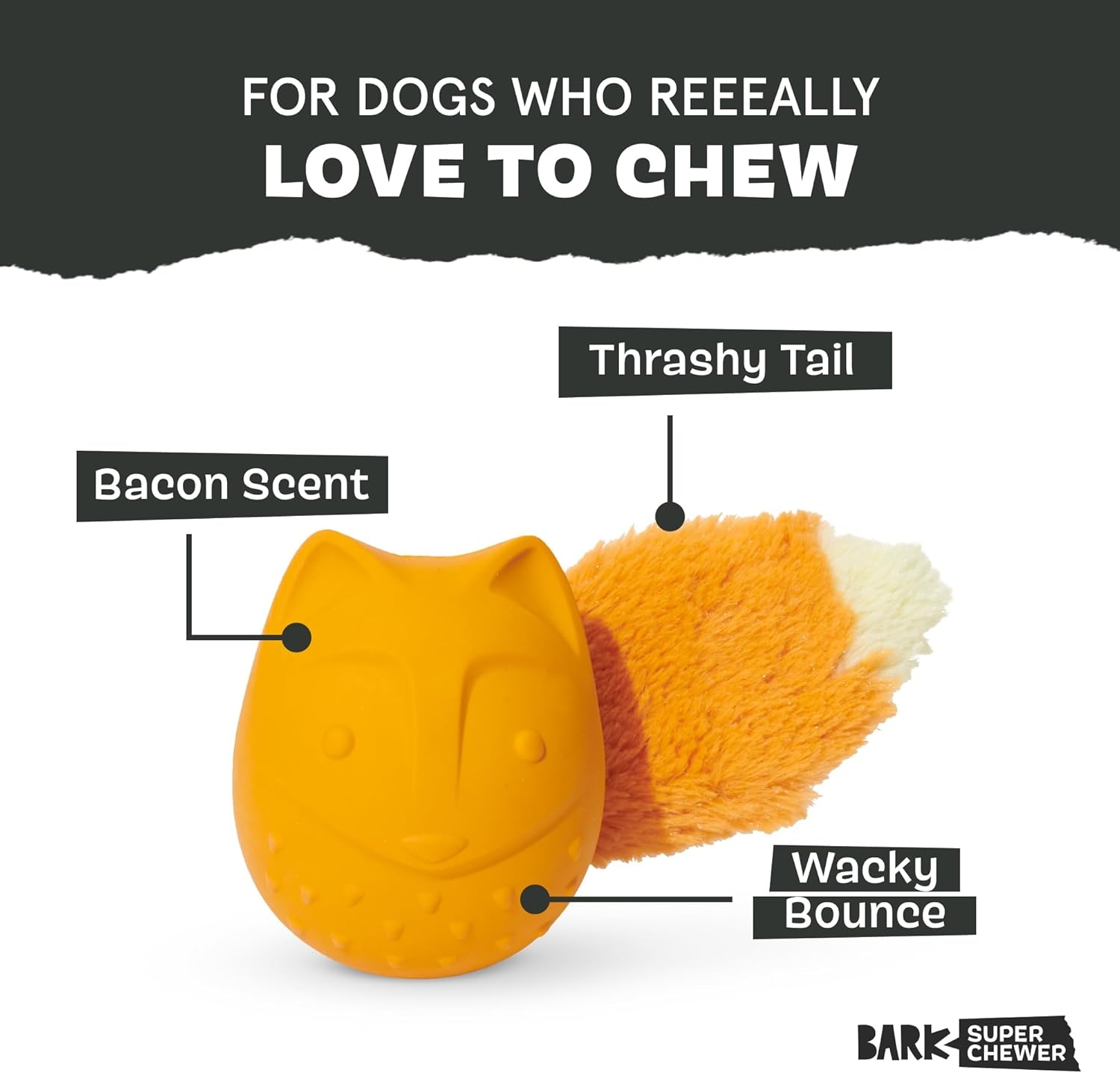image:imageBarkbox Tug Tied Toad Dog Toy for Tough Chewers Durable Rubber Design Perfect for TugofWarFranz the FoxMedium