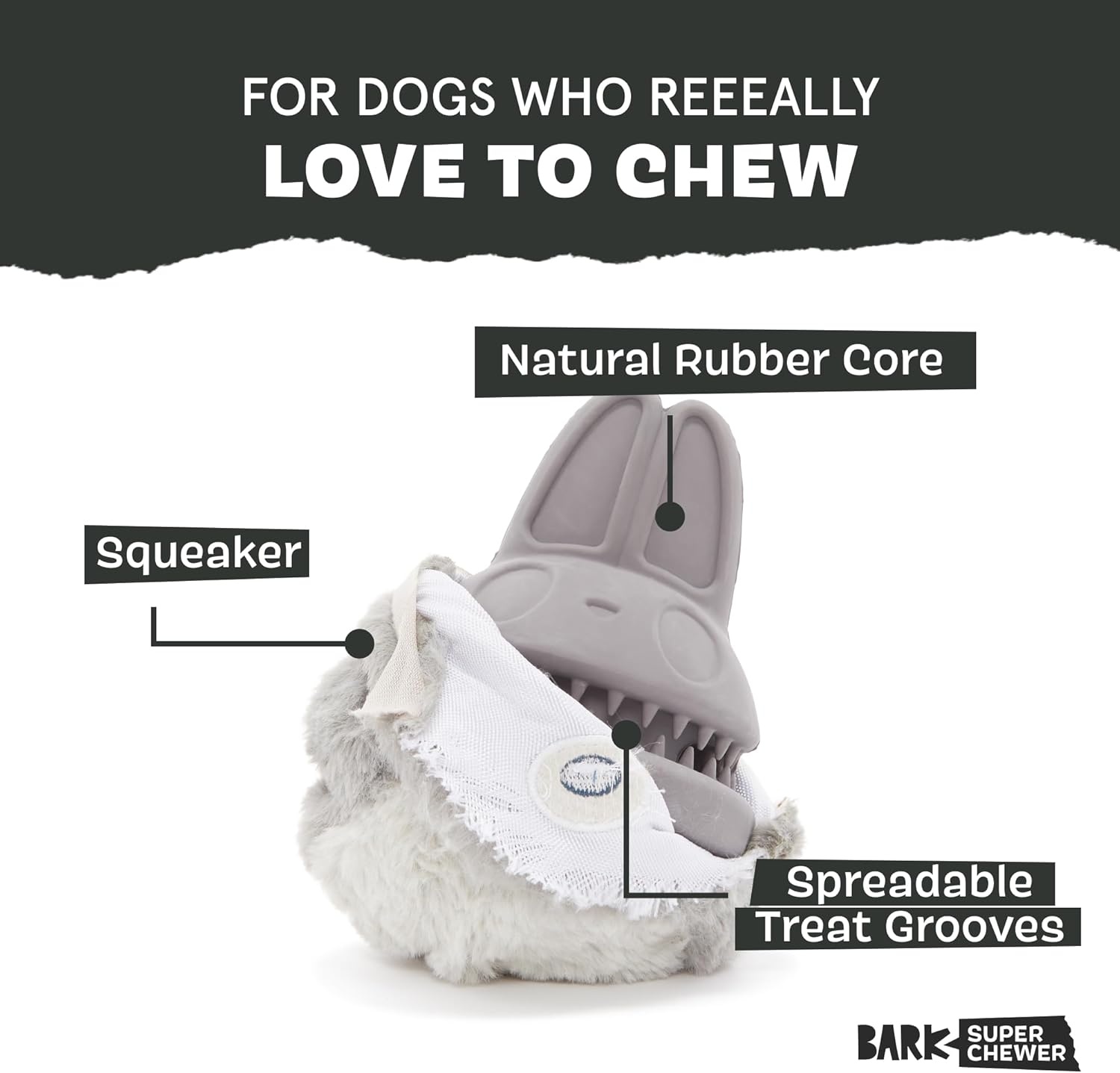 image:imageBarkbox Tug Tied Toad Dog Toy for Tough Chewers Durable Rubber Design Perfect for TugofWarHare Large