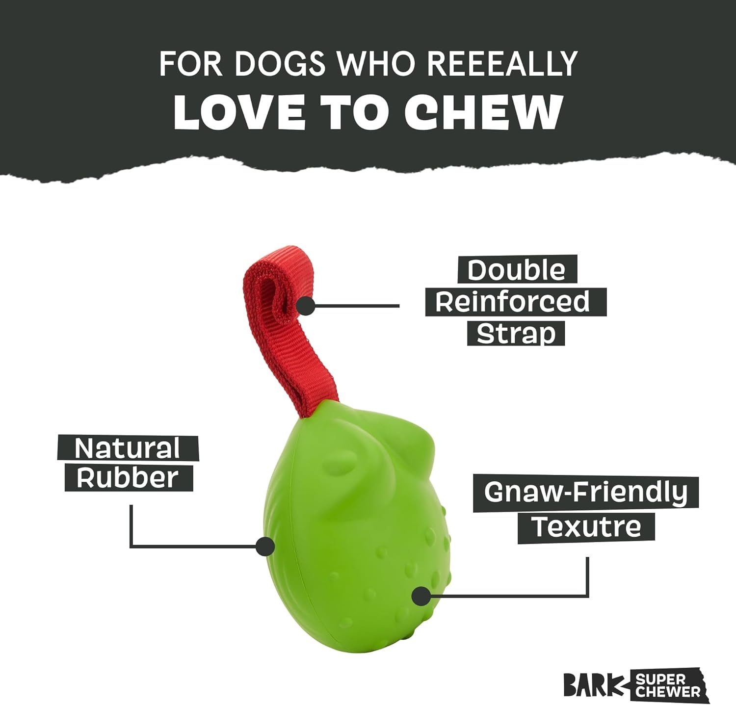 image:imageBarkbox Tug Tied Toad Dog Toy for Tough Chewers Durable Rubber Design Perfect for TugofWarTug Tied ToadLarge
