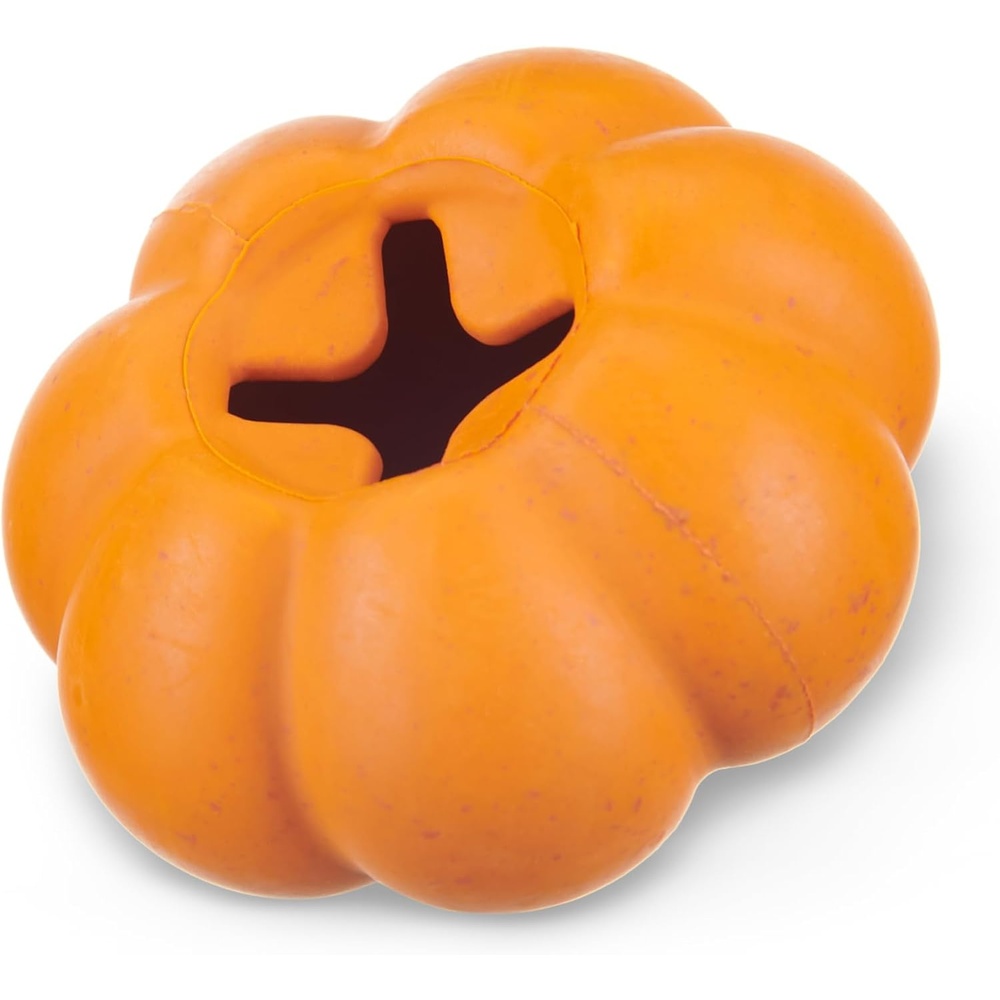 image:imageBarkbox Squash Dog Toy Natural Rubber Treat Dispensing Cream Scented amp Fun Wobble Design Dog Toy for Aggressive ChewersSquash