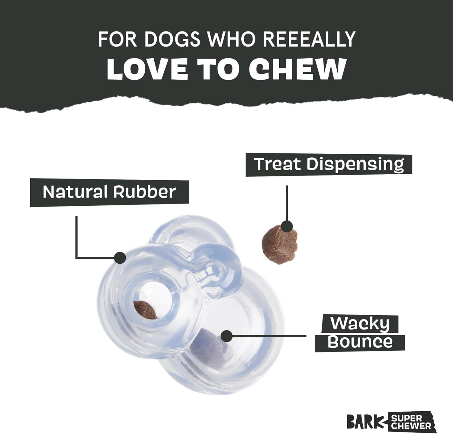 image:imageBarkbox Bubbler Treat Dispensing Dog Toy for Medium Dogs Wacky Bounce for Playful Pups Who Love a Challenge and Engaging FunBubbler