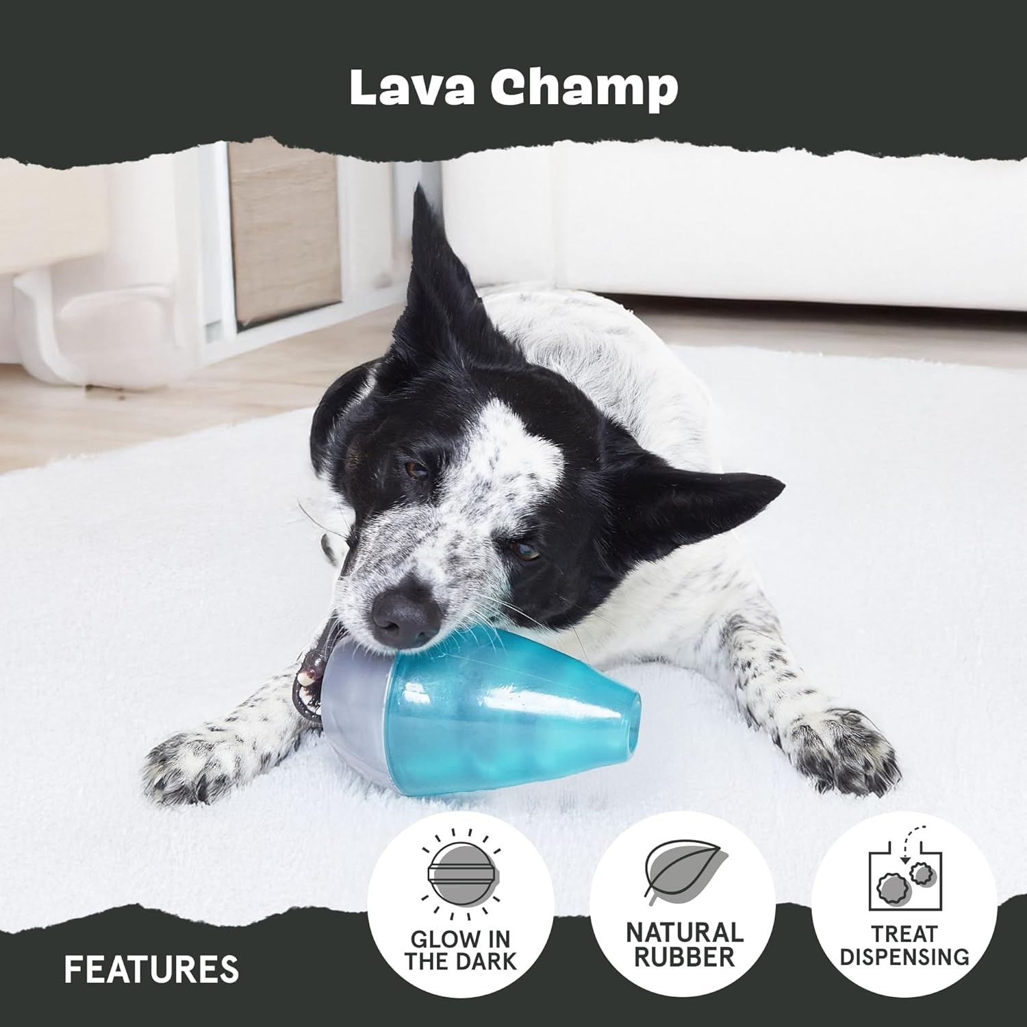 image:imageBarkbox Bubbler Treat Dispensing Dog Toy for Medium Dogs Wacky Bounce for Playful Pups Who Love a Challenge and Engaging FunLava Champ