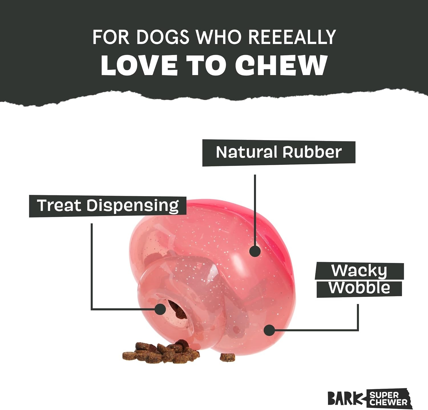 image:imageBarkbox Bubbler Treat Dispensing Dog Toy for Medium Dogs Wacky Bounce for Playful Pups Who Love a Challenge and Engaging FunTreat Caster Potion