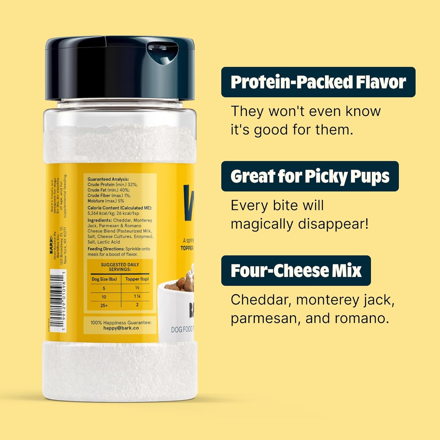 image:imageBarkbox Chicken Dog Treat Topper High Protein Ingredients for All Breeds Rosemary Extract for Large amp Small Breeds Elevate Dog Food Dining Shake amp Pour for Dog BowlsCheese