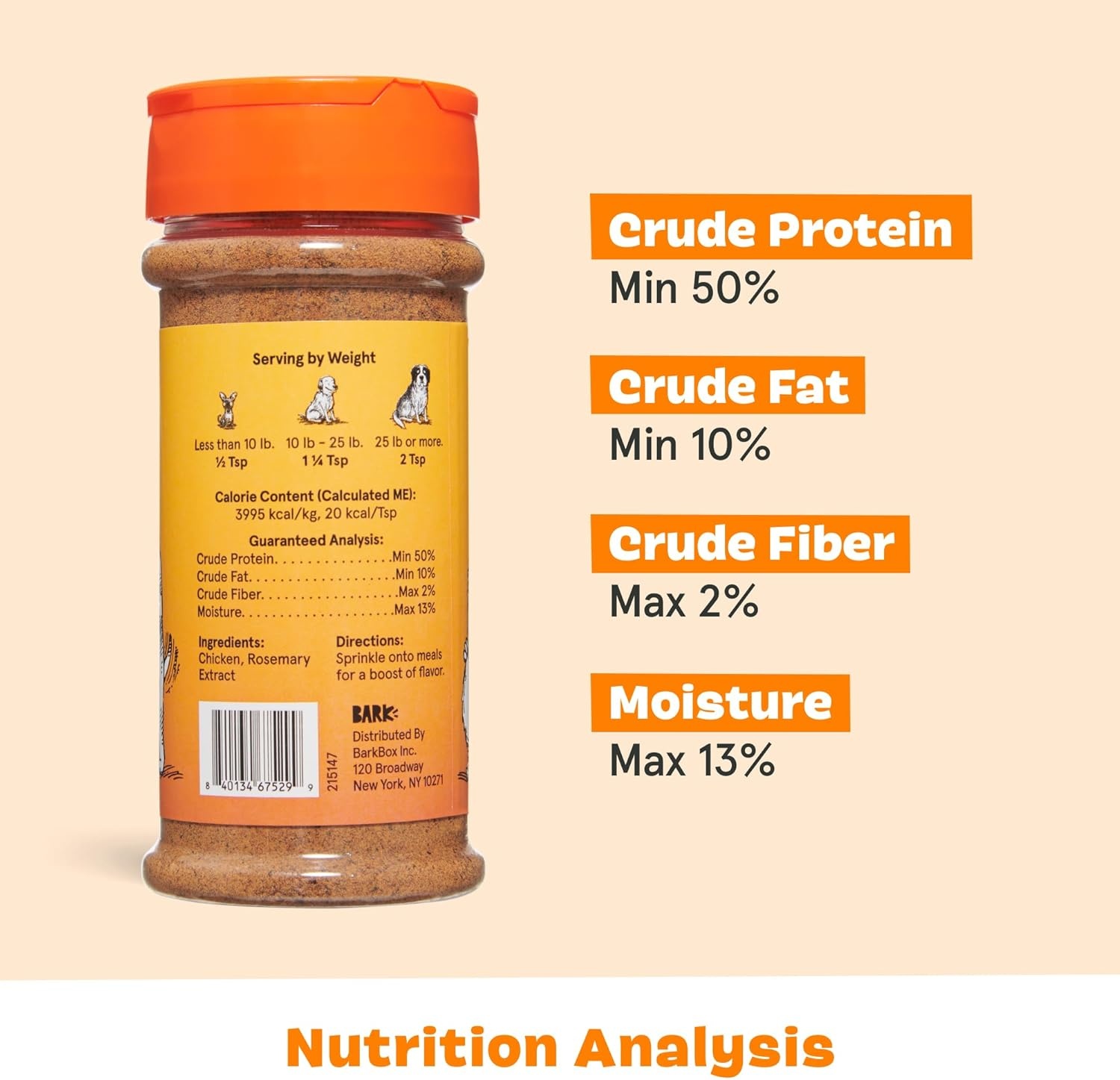 image:imageBarkbox Chicken Dog Treat Topper High Protein Ingredients for All Breeds Rosemary Extract for Large amp Small Breeds Elevate Dog Food Dining Shake amp Pour for Dog BowlsPour Some Chicken on Me
