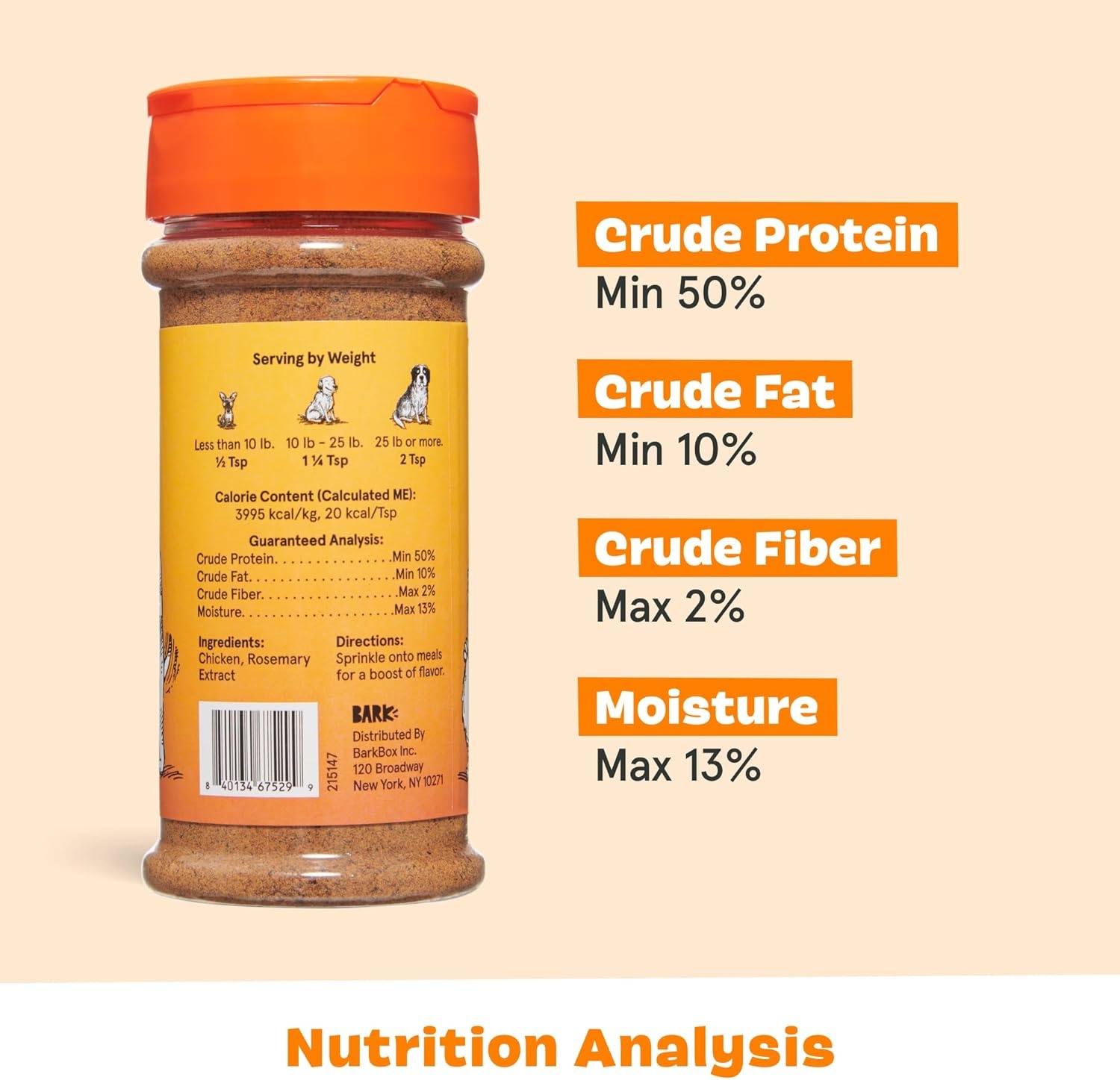 image:imageBarkbox Chicken Dog Treat Topper High Protein Ingredients for All Breeds Rosemary Extract for Large amp Small Breeds Elevate Dog Food Dining Shake amp Pour for Dog BowlsPour Some Chicken on Me