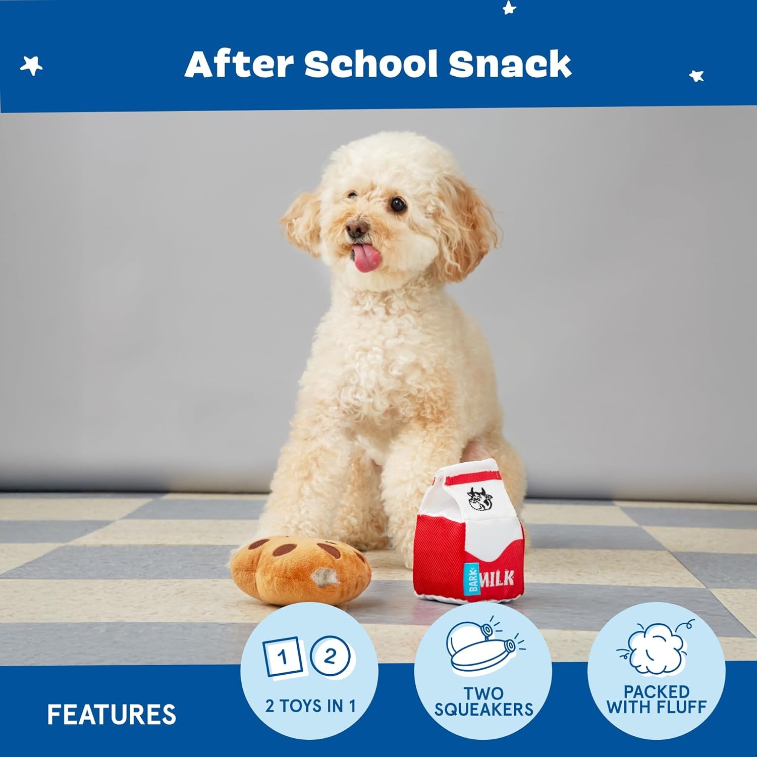 image:imageBarkbox Afterschool Snack Pack Dog Toy Bundle Squeaky Dog Toys Plush Dog Toys Puppy and Pet Toys for Large DogsLarge
