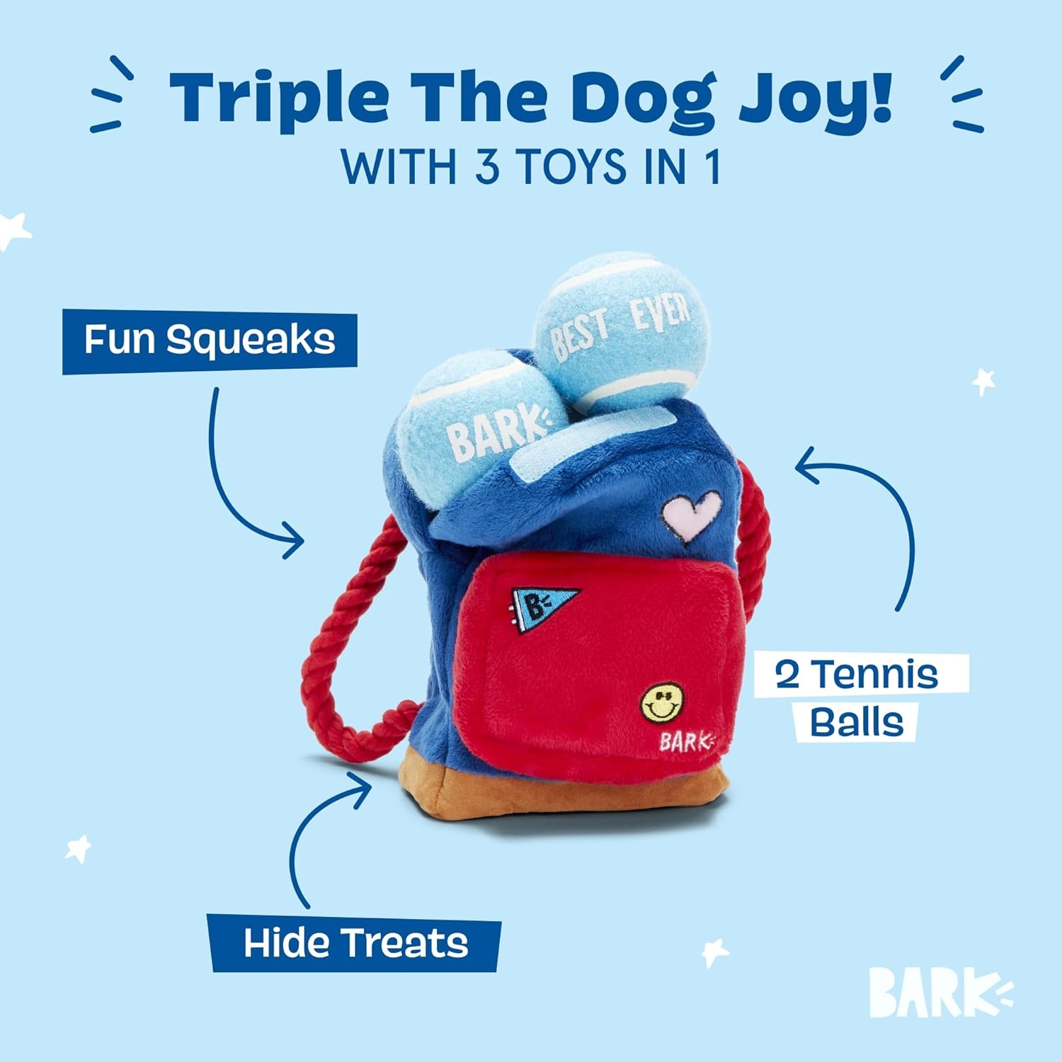 image:imageBarkbox Afterschool Snack Pack Dog Toy Bundle Squeaky Dog Toys Plush Dog Toys Puppy and Pet Toys for Large DogsLarge