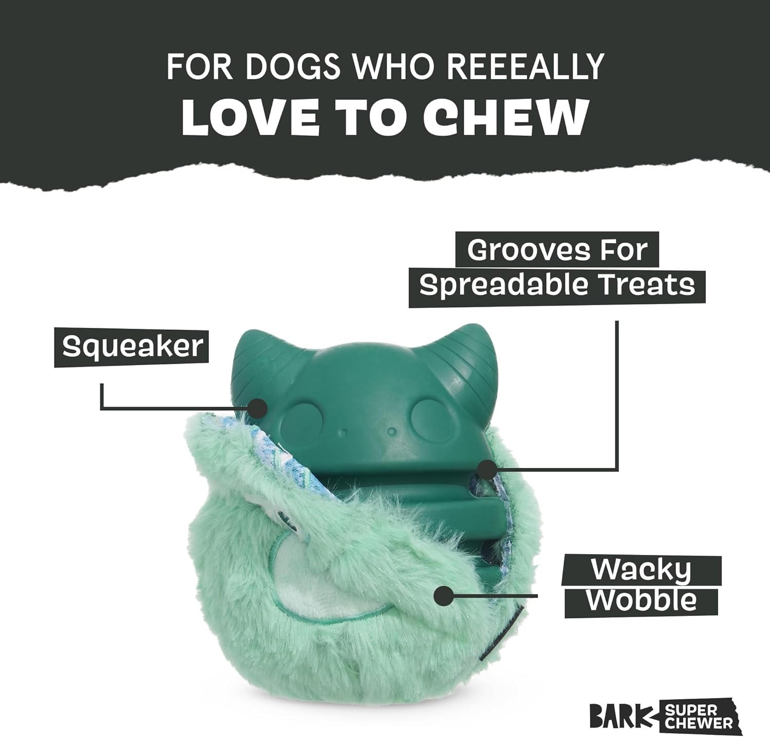 image:imageBarkbox Aurora Beast Super Chewer Dog Toy for Aggressive Chewers Durable Natural Rubber with Soft Exterior Built for Tough Play and LongLasting FunAurora Beast