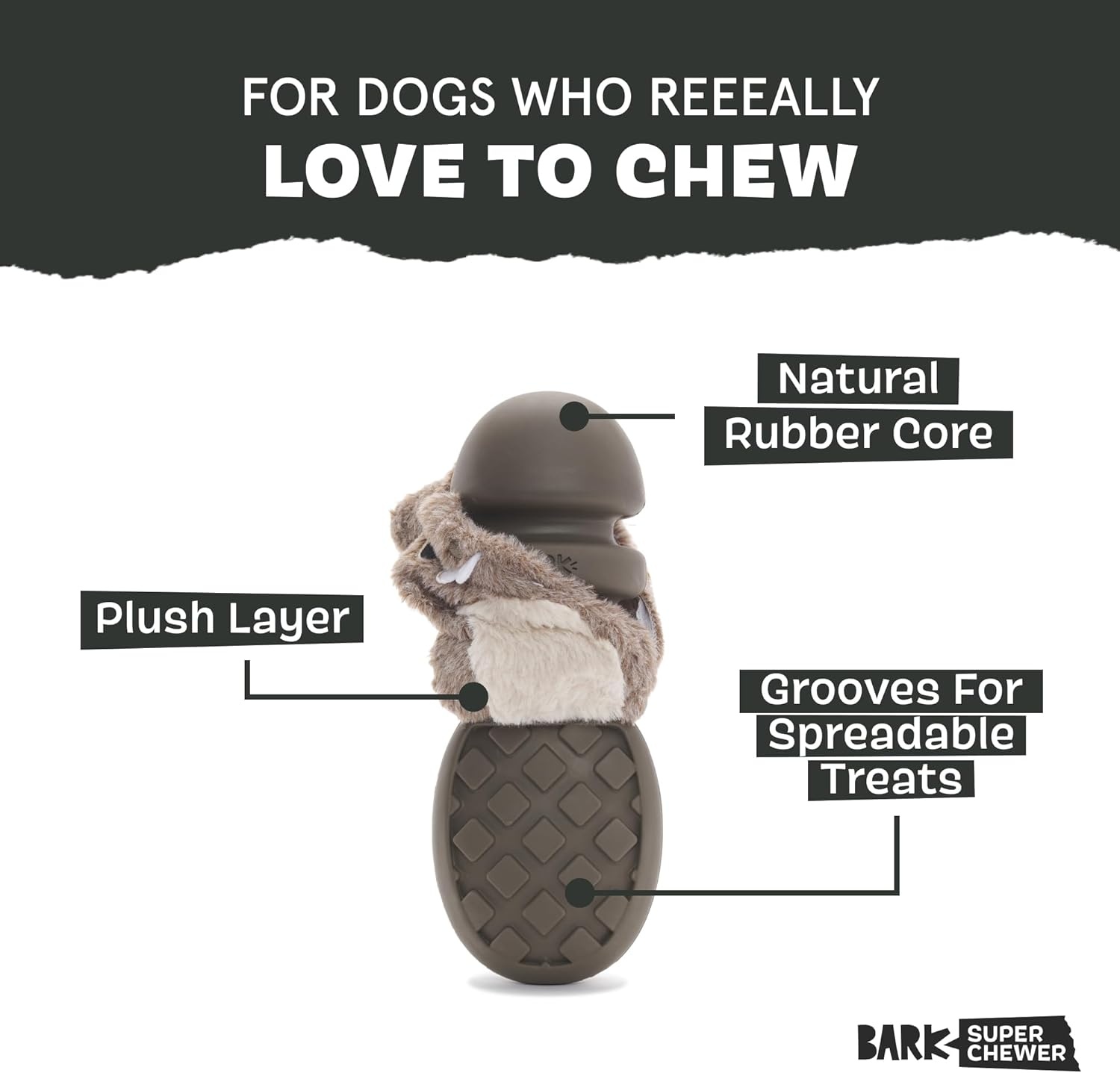 image:imageBarkbox Aurora Beast Super Chewer Dog Toy for Aggressive Chewers Durable Natural Rubber with Soft Exterior Built for Tough Play and LongLasting FunBuck Wild