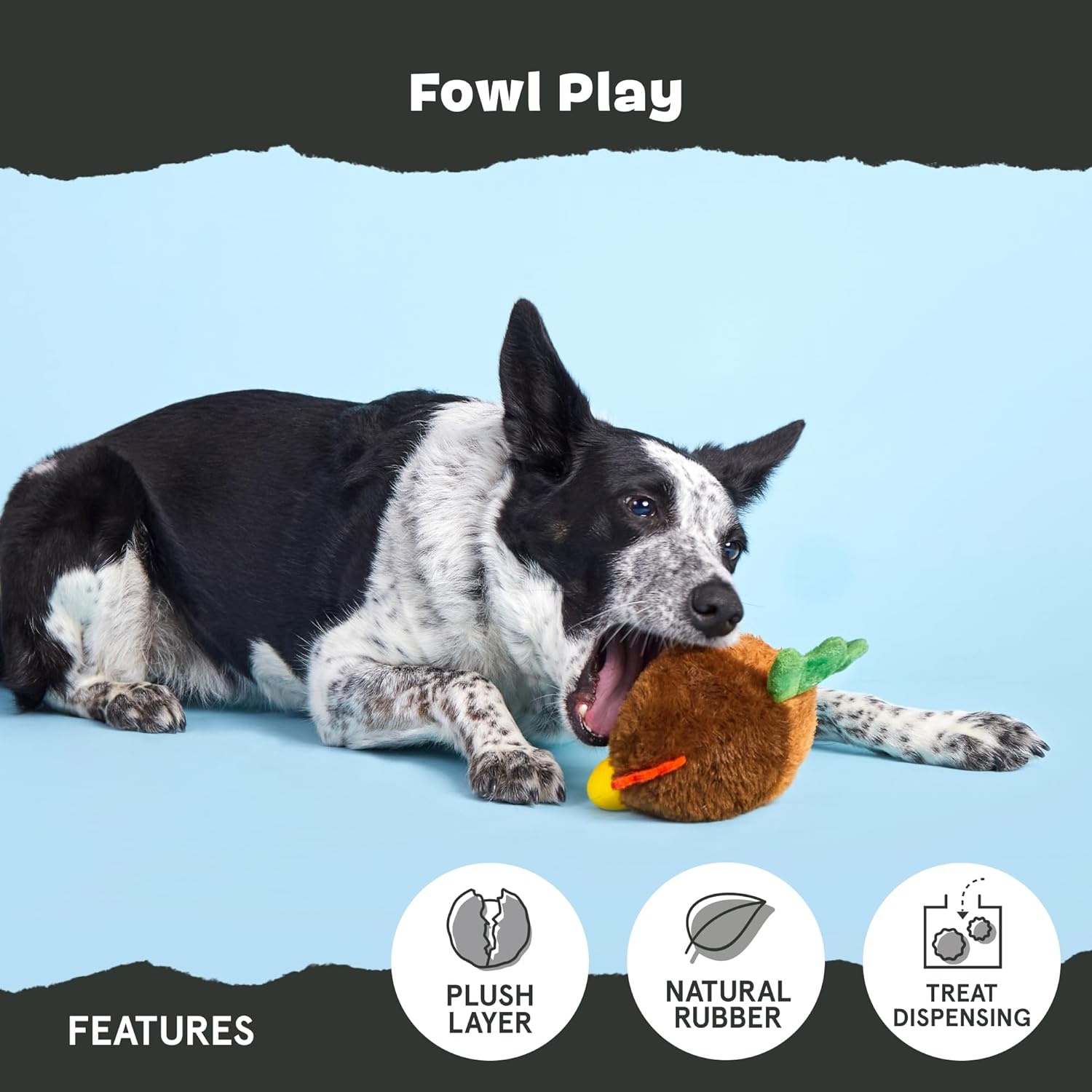 image:imageBarkbox Aurora Beast Super Chewer Dog Toy for Aggressive Chewers Durable Natural Rubber with Soft Exterior Built for Tough Play and LongLasting FunFowl Play