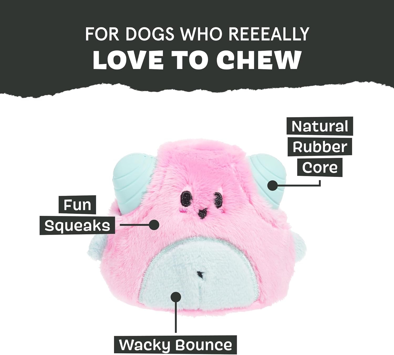 image:imageBarkbox Aurora Beast Super Chewer Dog Toy for Aggressive Chewers Durable Natural Rubber with Soft Exterior Built for Tough Play and LongLasting FunLover Beast