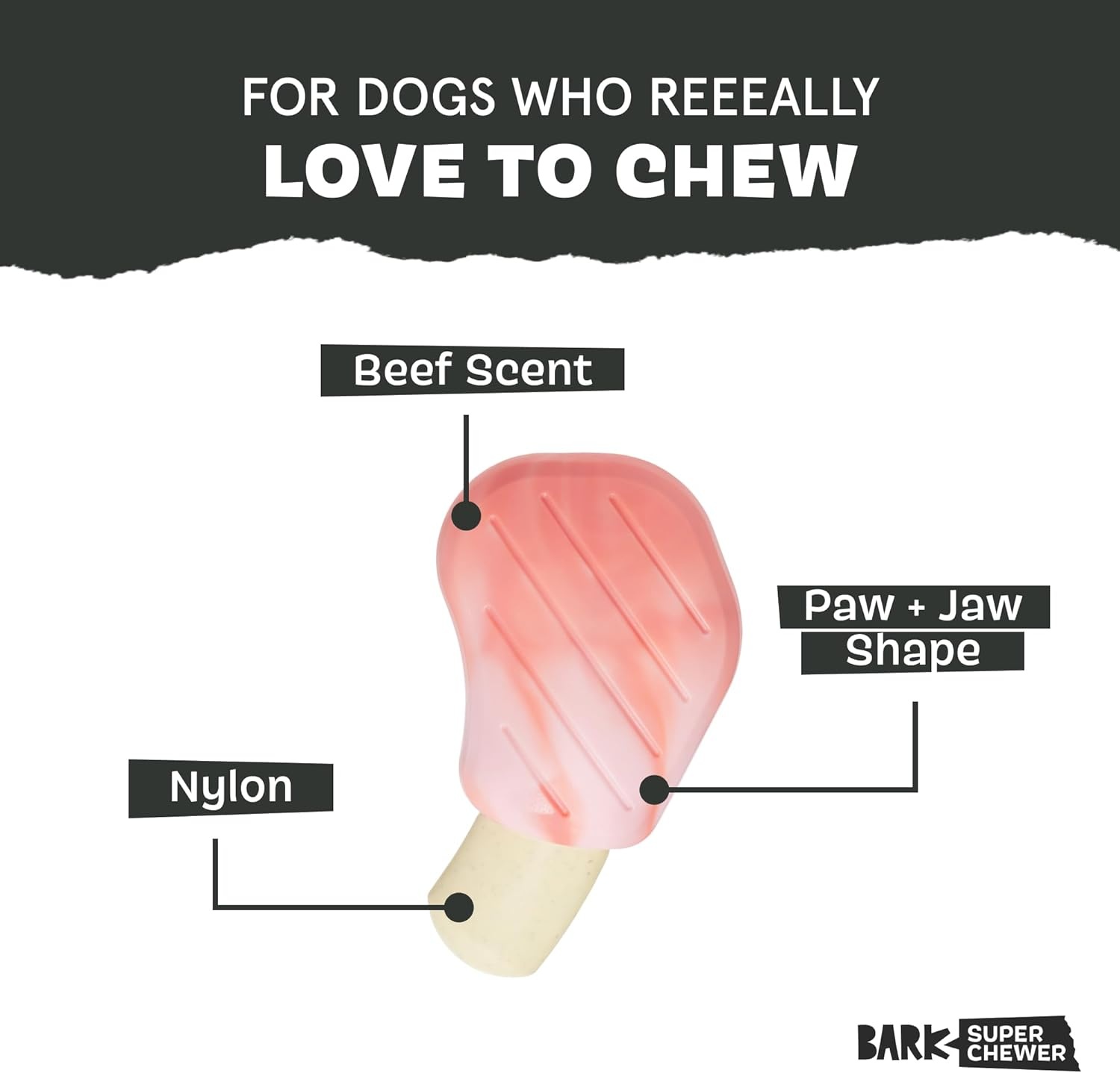 image:imageBarkbox Crinkle Fry Dog Toy for Large Dogs Super Tough Nylon Construction for Aggressive Chewers and Designed for Durable PlaytimePork Chomp