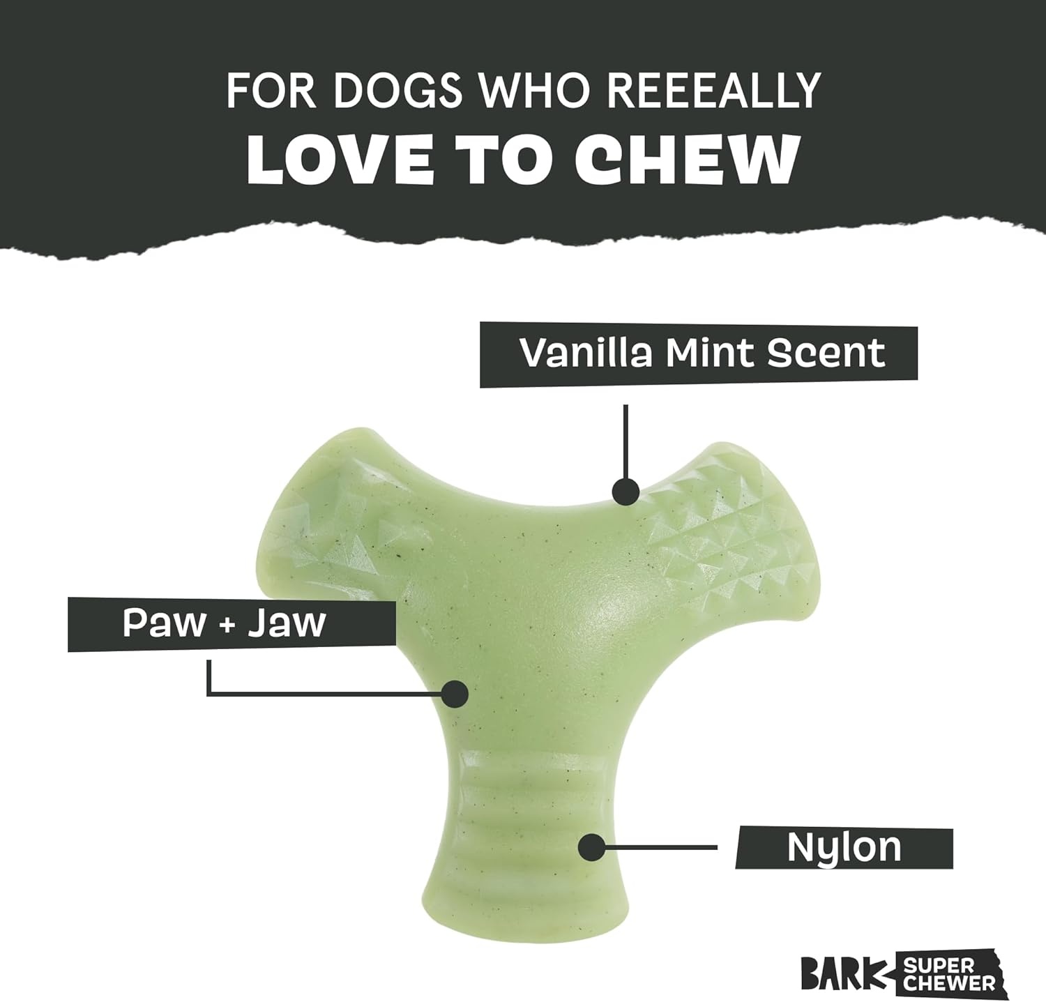 image:imageBarkbox Dogness Monster Super Chewer Dog Chew Toy Tough Dental Stimulating Toy for Aggressive Chewers LargeChopper Large