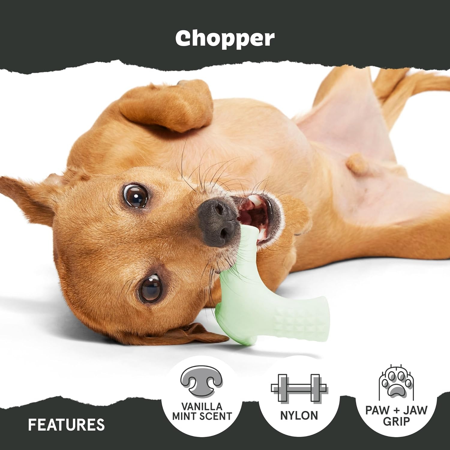 image:imageBarkbox Dogness Monster Super Chewer Dog Chew Toy Tough Dental Stimulating Toy for Aggressive Chewers LargeChopper Small