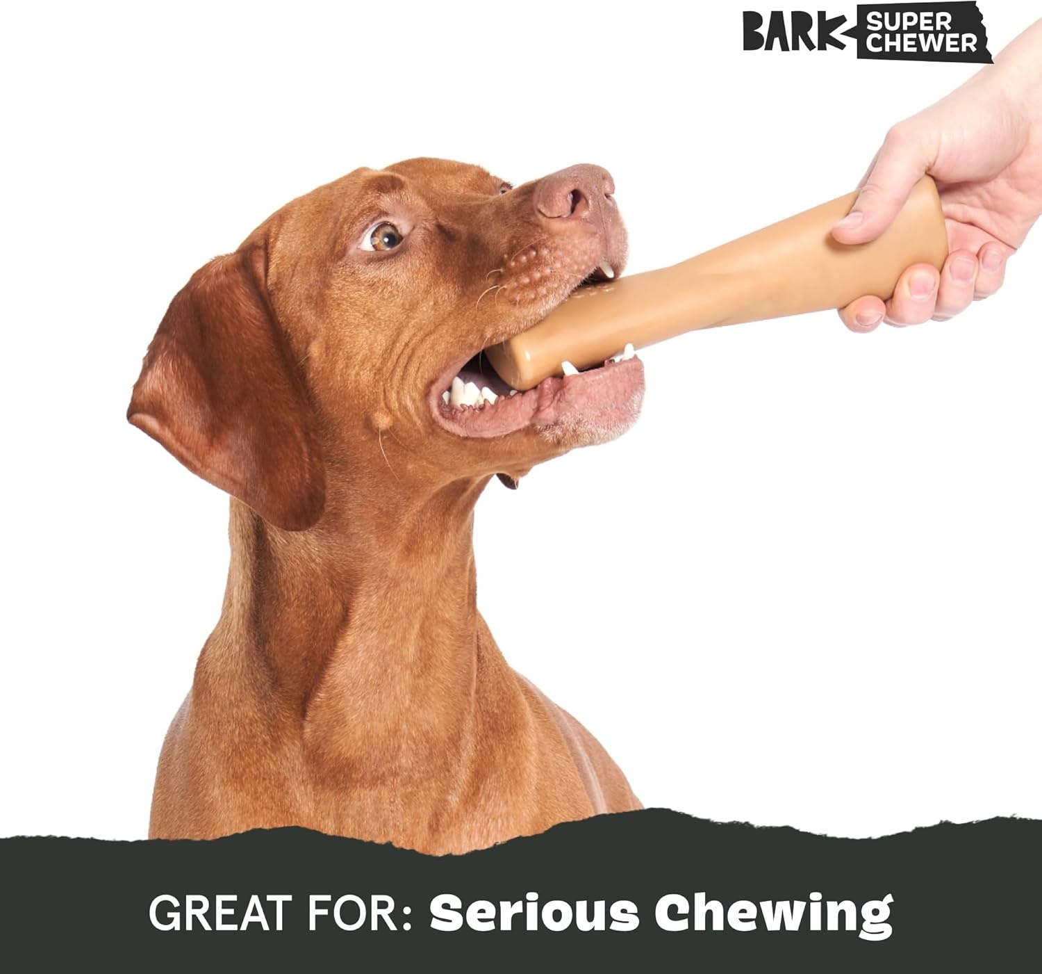 image:imageBarkbox Dogness Monster Super Chewer Dog Chew Toy Tough Dental Stimulating Toy for Aggressive Chewers LargeMighty Bone PB Large
