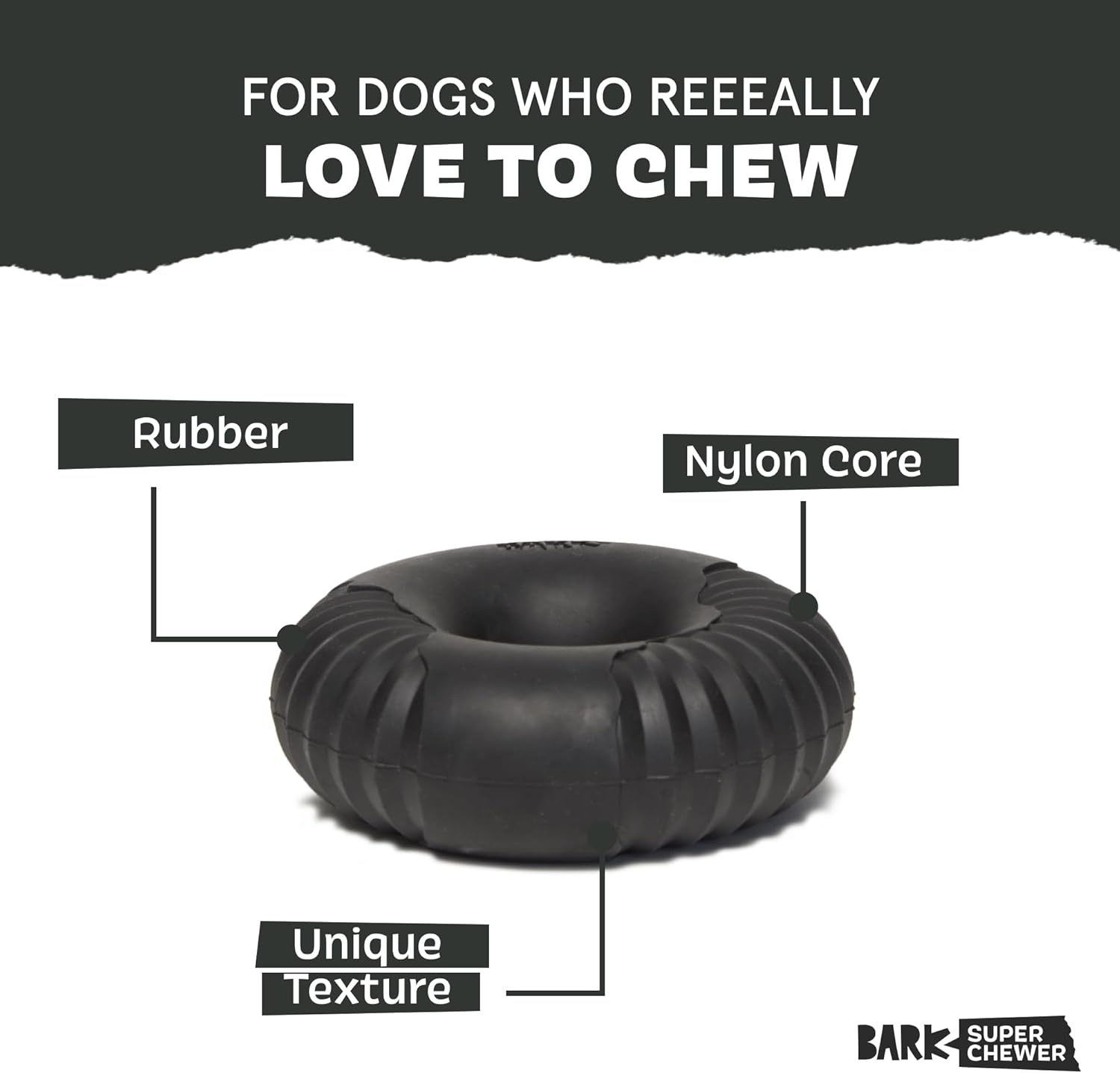 image:imageBarkbox Dogness Monster Super Chewer Dog Chew Toy Tough Dental Stimulating Toy for Aggressive Chewers LargeRadius Large