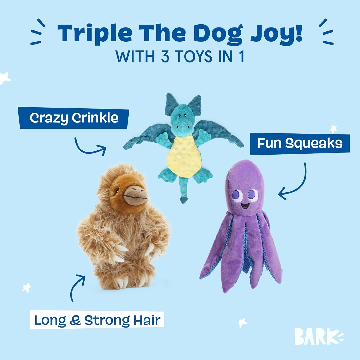 image:imageBarkbox Fiesta Party Bundle Squeaky Dog Toys Plush Chew Toys Puppy and Pet Toys for Small Dogs Full O Fluff Pinata amp Muy Squeaky MargaritaBest of Barkbox Large