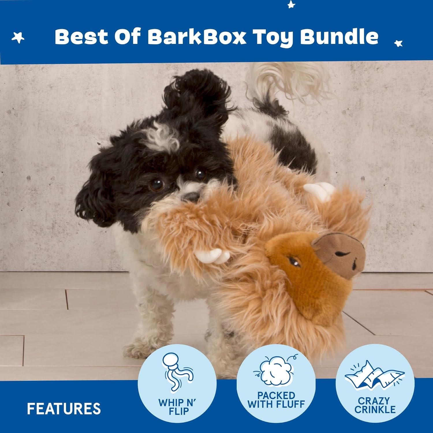 image:imageBarkbox Fiesta Party Bundle Squeaky Dog Toys Plush Chew Toys Puppy and Pet Toys for Small Dogs Full O Fluff Pinata amp Muy Squeaky MargaritaBest of Barkbox Large