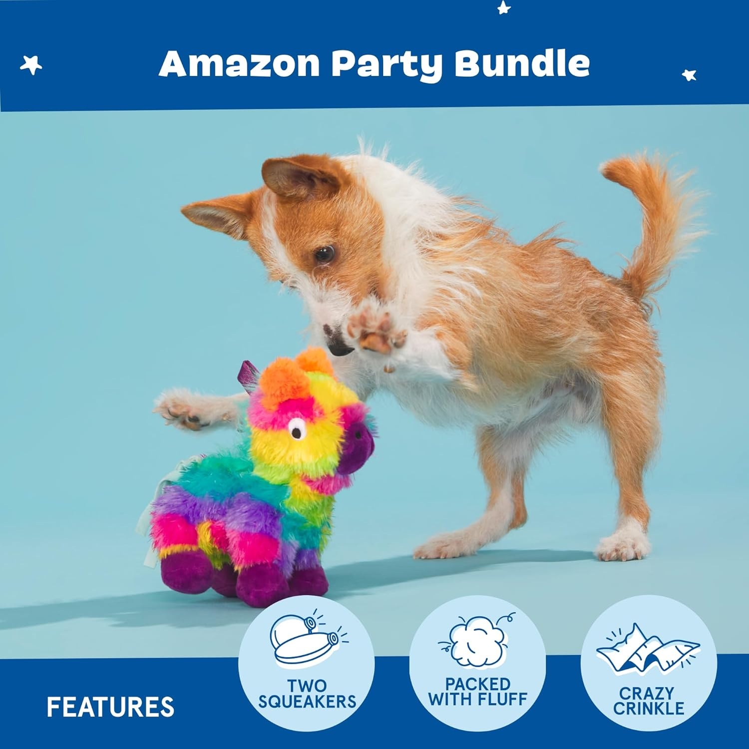 image:imageBarkbox Fiesta Party Bundle Squeaky Dog Toys Plush Chew Toys Puppy and Pet Toys for Small Dogs Full O Fluff Pinata amp Muy Squeaky MargaritaFiesta Bundle Small