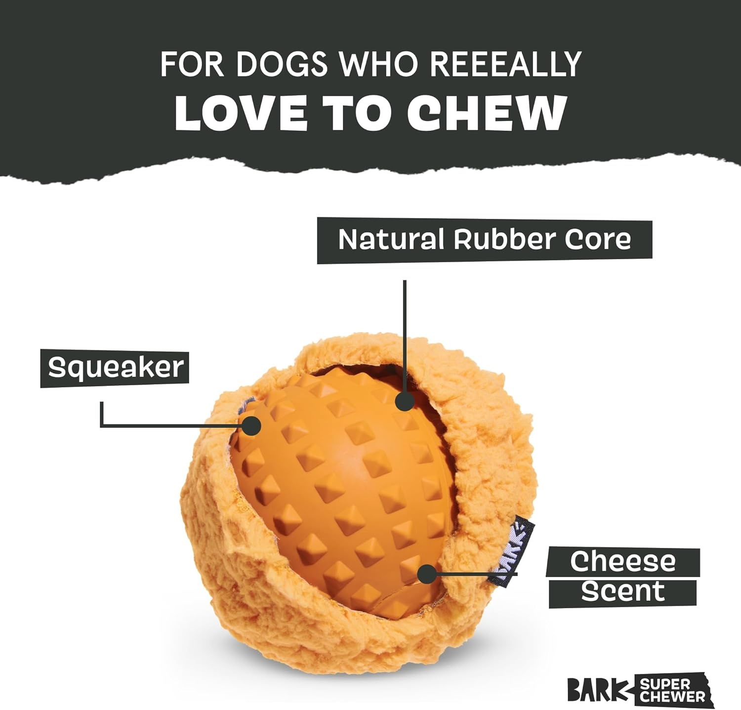 image:imageBarkbox Super Chewer Rad Herring Hard Core Toy with Rip Away Plush for Aggressive Chewers MediumCheeze Brawl Large