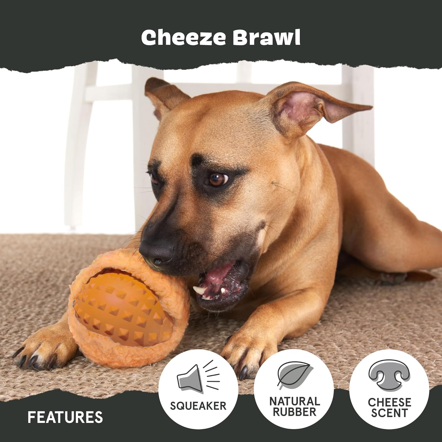 image:imageBarkbox Super Chewer Rad Herring Hard Core Toy with Rip Away Plush for Aggressive Chewers MediumCheeze Brawl Large