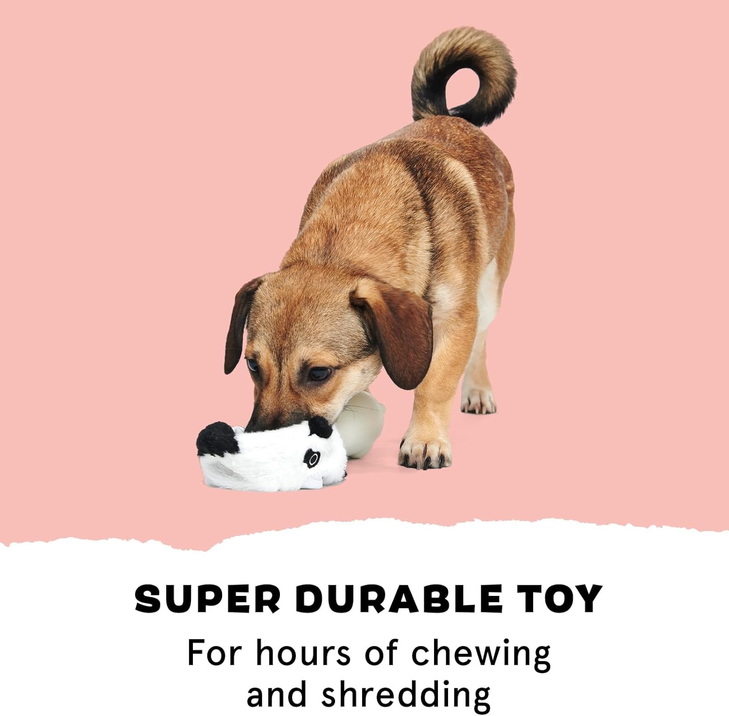 image:imageBarkbox Super Chewer Rad Herring Hard Core Toy with Rip Away Plush for Aggressive Chewers MediumPanda Bear Large