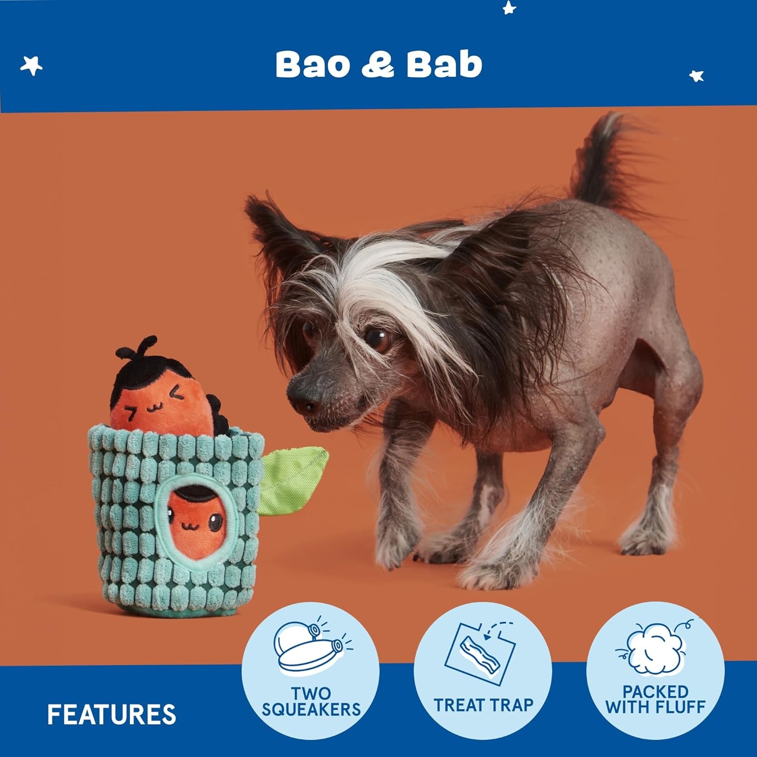 image:imageBarkbox Super Chewer Tough Dog Chew Toys for Aggressive Chewers Plush 2 Toys in 1 Drop the Bass SmallBao BabXsmall