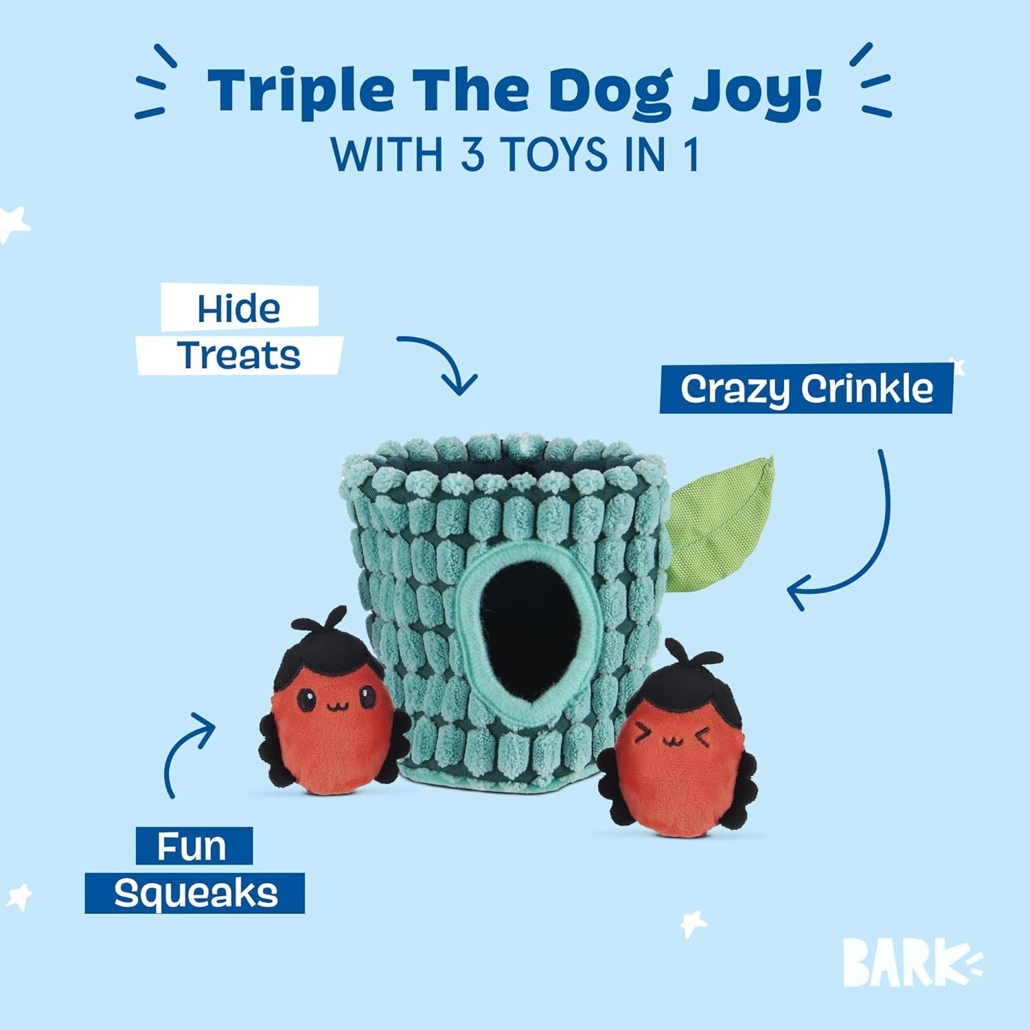 image:imageBarkbox Super Chewer Tough Dog Chew Toys for Aggressive Chewers Plush 2 Toys in 1 Drop the Bass SmallBao BabXsmall