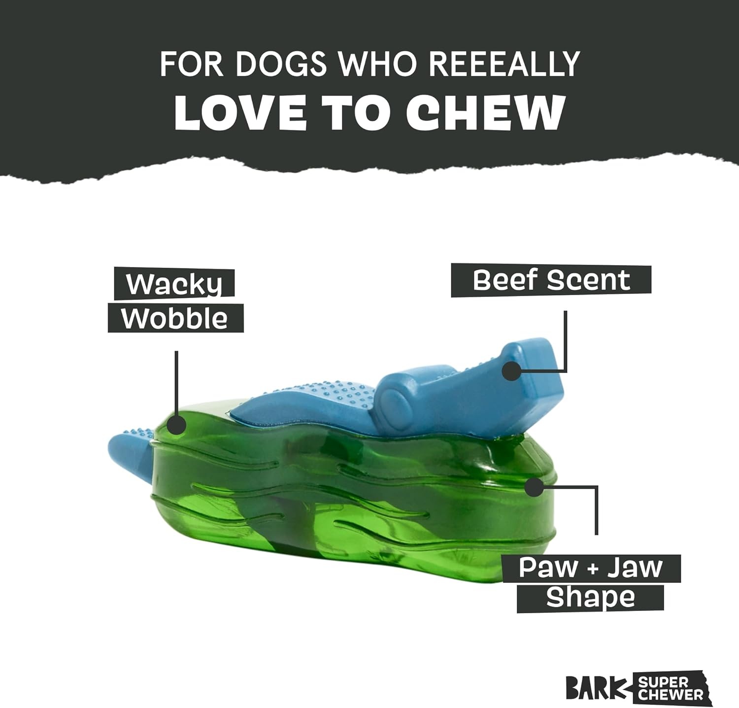 image:imageBarkbox Super Chewer Tough Dog Chew Toys for Aggressive Chewers Treat Dispensing Carrot SmallCrocness Monster