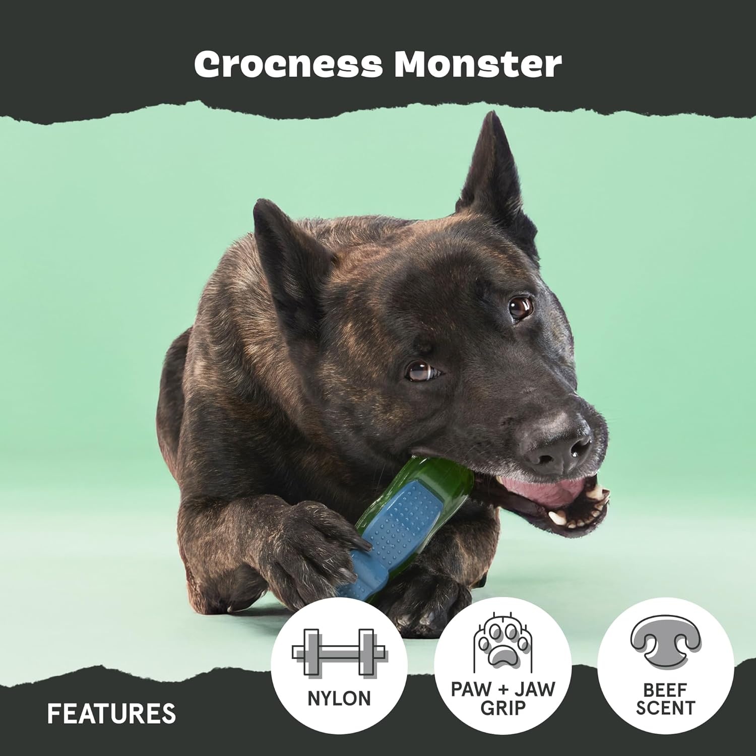 image:imageBarkbox Super Chewer Tough Dog Chew Toys for Aggressive Chewers Treat Dispensing Carrot SmallCrocness Monster