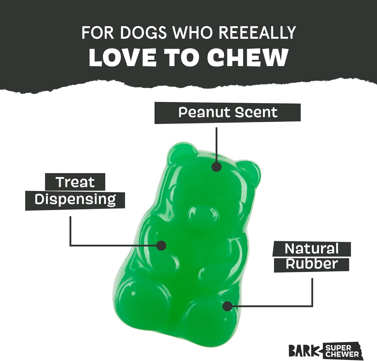 image:imageBarkbox Super Chewer Tough Dog Chew Toys for Aggressive Chewers Treat Dispensing Carrot SmallMunchie Bear Small