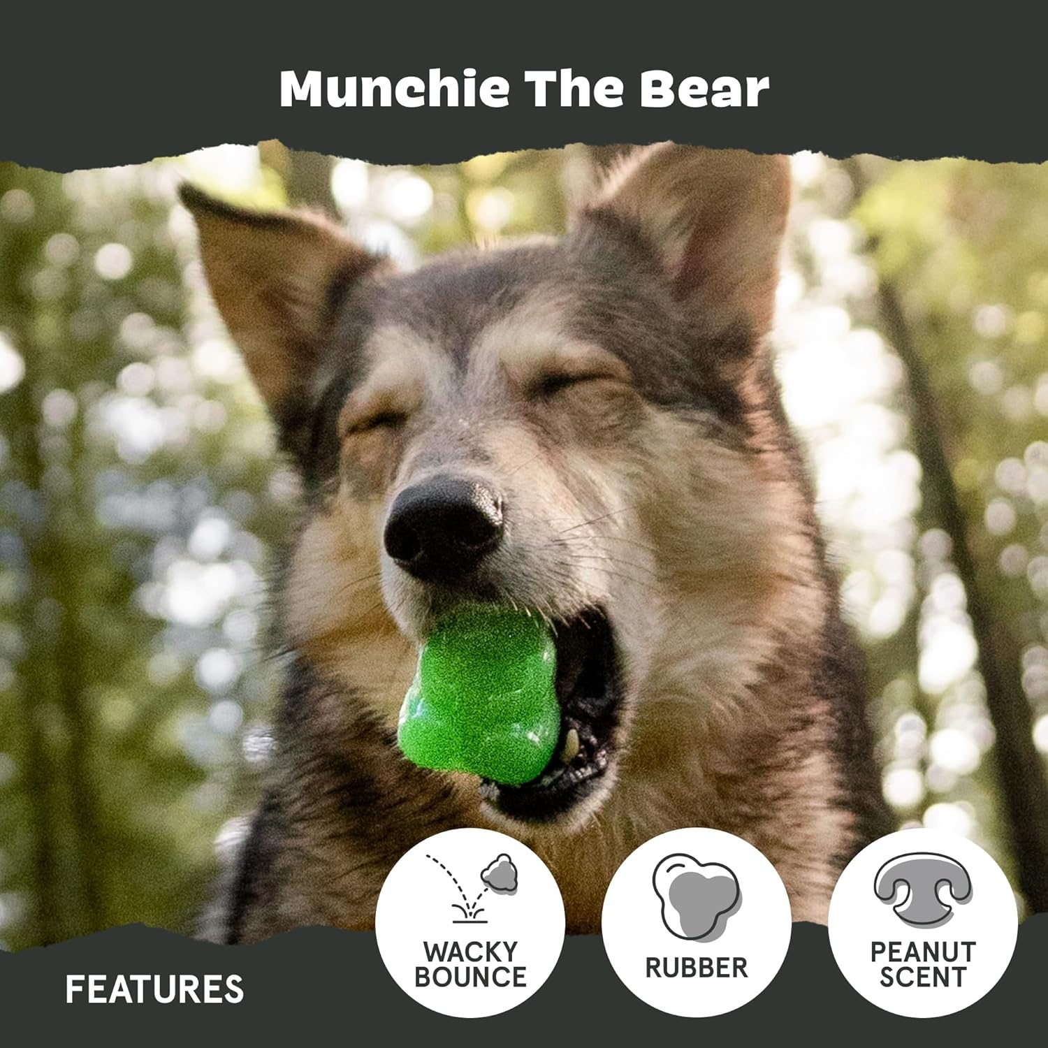 image:imageBarkbox Super Chewer Tough Dog Chew Toys for Aggressive Chewers Treat Dispensing Carrot SmallMunchie Bear Small