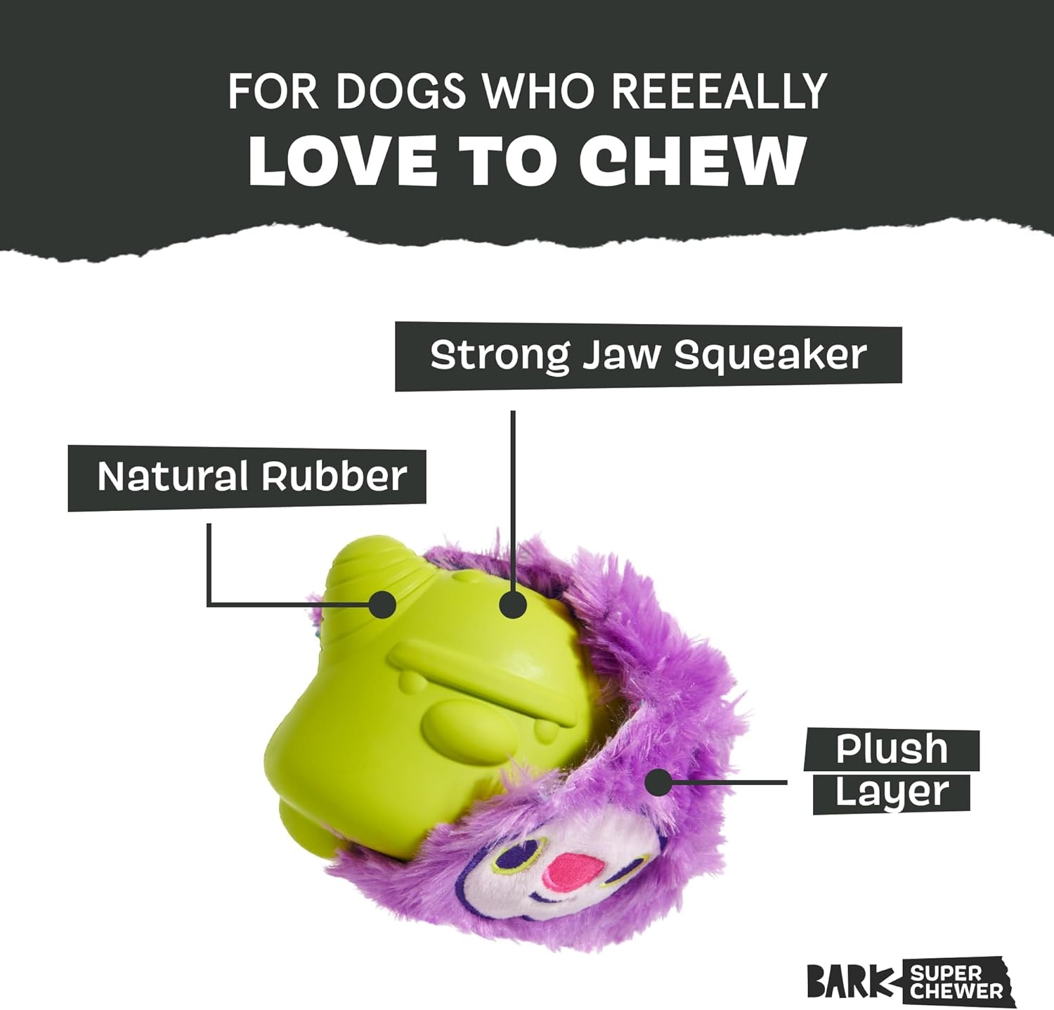 image:imageBarkbox Torbert The Troll Dog Toy for Small Dogs Natural Rubber with Wacky Bounce Perfect for Aggressive Chewers and LongLasting PlaytimeTorbert The TrollLarge