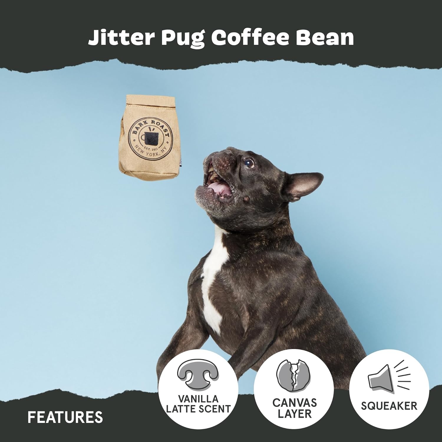 image:imageBarkbox Turkey Barker Dog Toy for Large Aggressive Chewers TurkeyScented Rip amp Reveal Toy for Engaging and Durable PlaytimeJitter Pug Coffee Bean